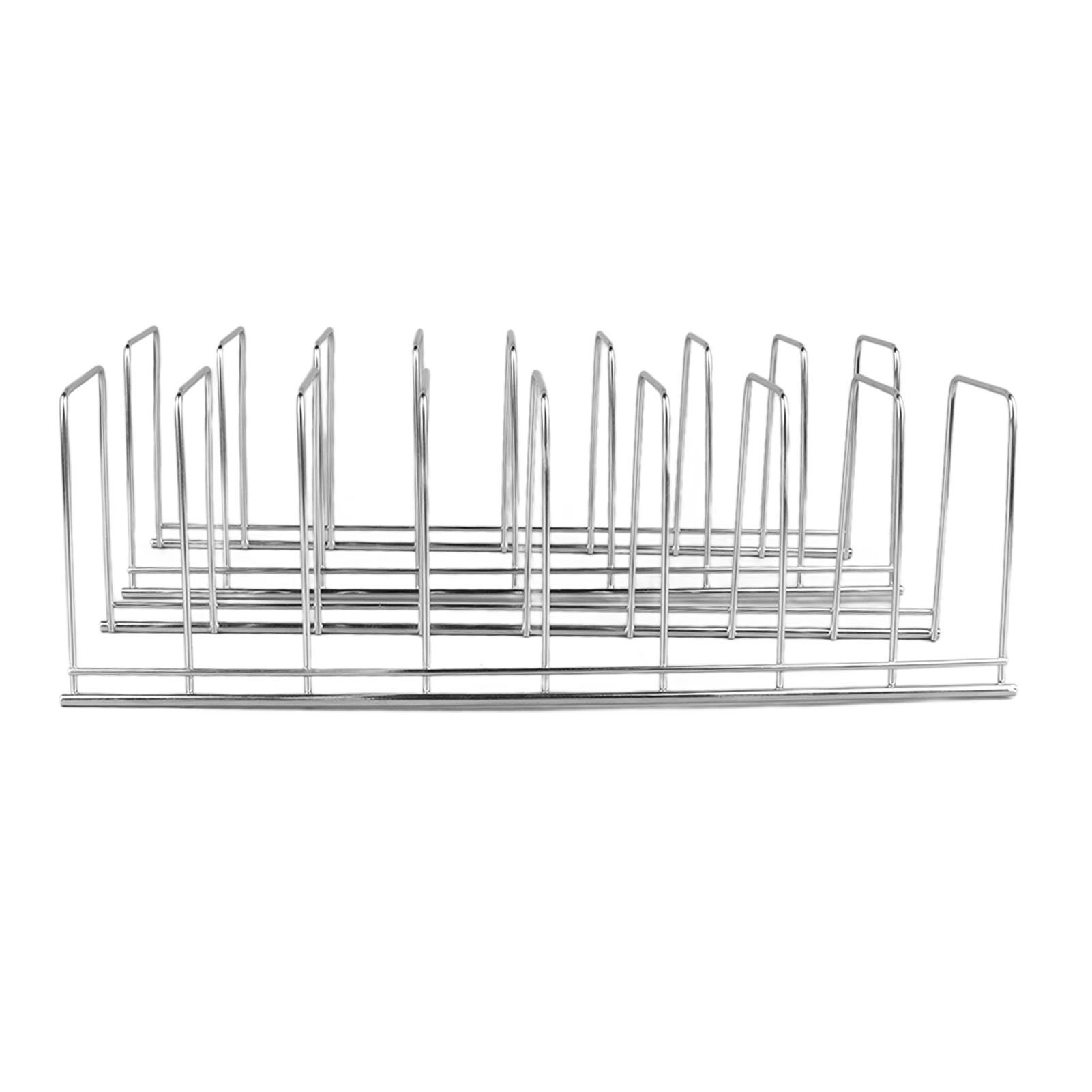 2Pcs Pot Lid Organizer Kitchen Stainless Steel Drainer Commodity Shelf Tabletop Bowl Dish Storage Rack - Image 3