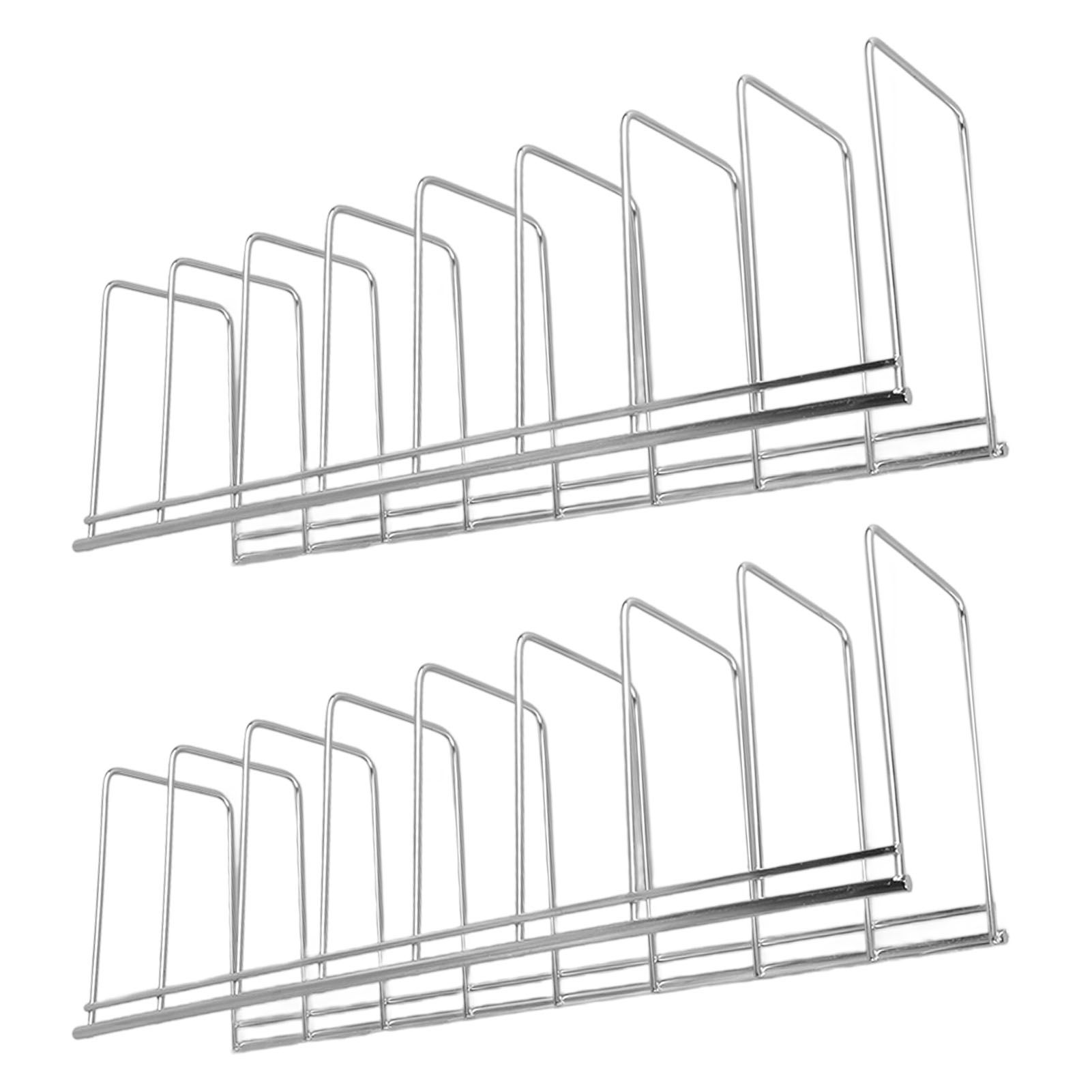 2Pcs Pot Lid Organizer Kitchen Stainless Steel Drainer Commodity Shelf Tabletop Bowl Dish Storage Rack - Image 7