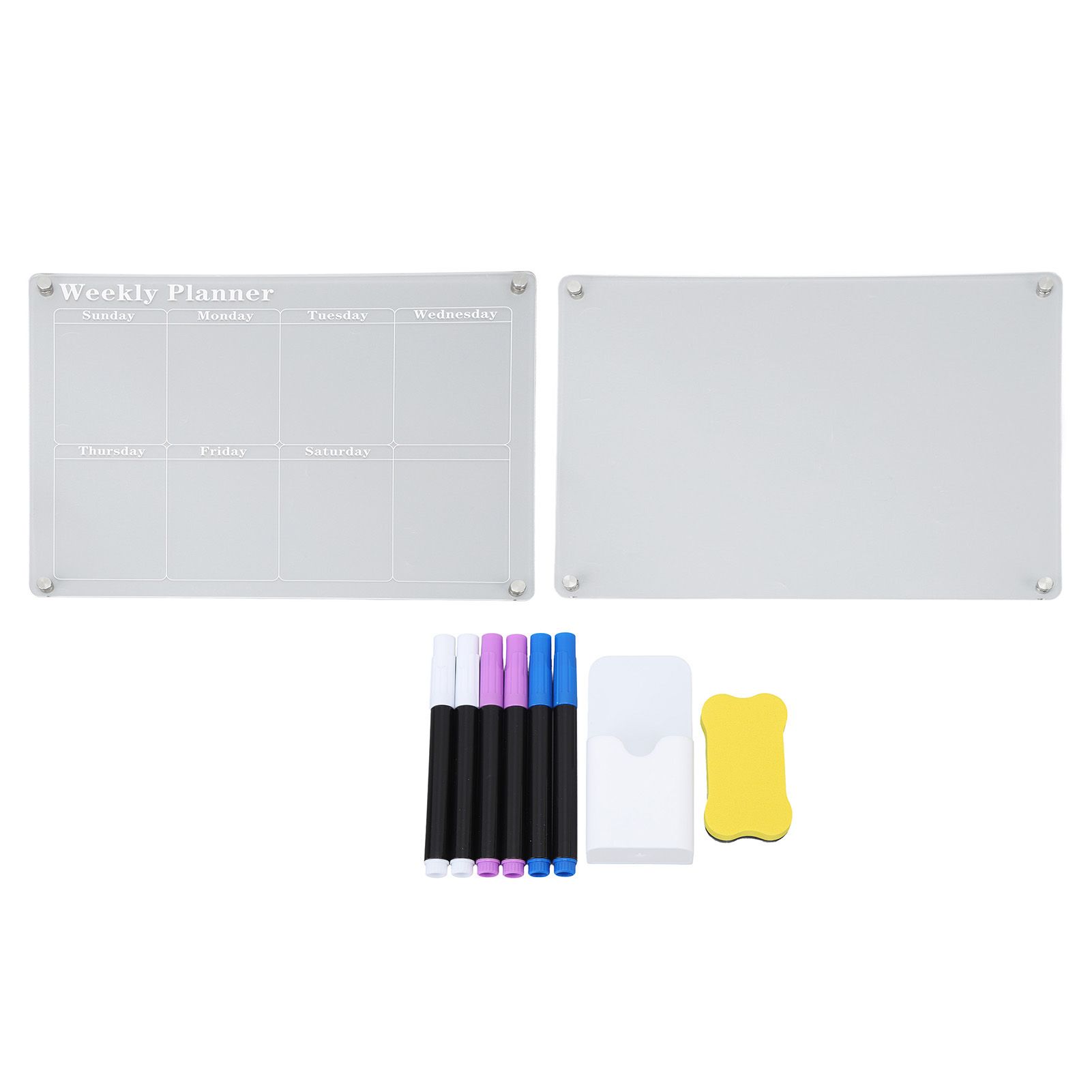 15.7 X 11.8in Magnetic Dry Erase Calendar Acrylic Clear Planner Board For Fridge Refrigerator Weekly Plan Board + Blank Board - Image 1