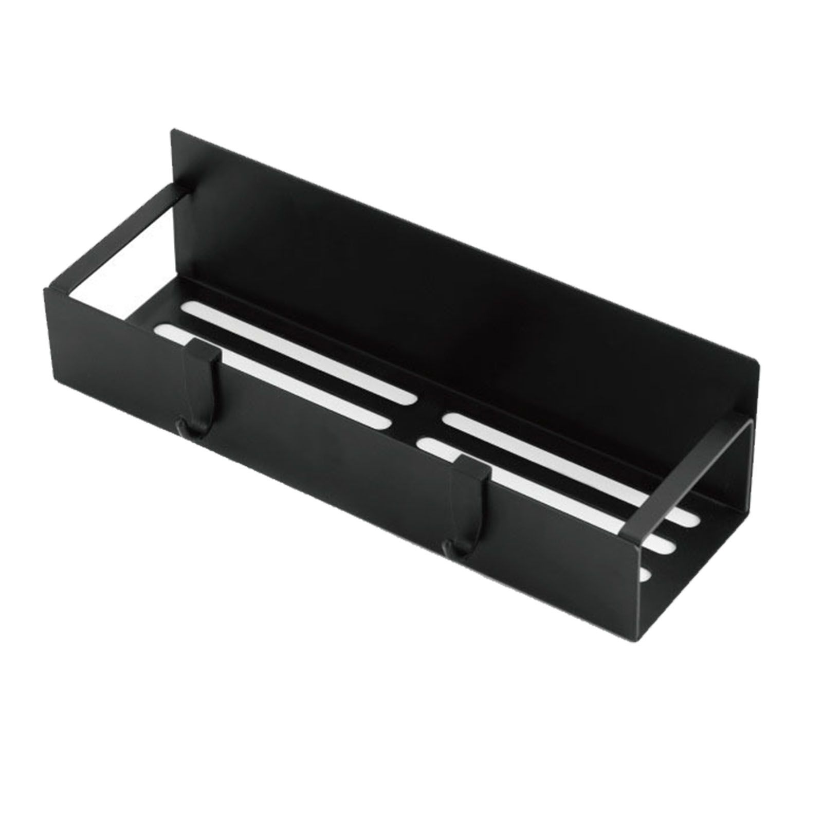 Fridge Spice Rack Magnetic with Hook Hanging Seasoning Holder Rack for Kitchen Storage Black 29.5x9.5x5cm / 11.6x3.7x2.0in - Image 1