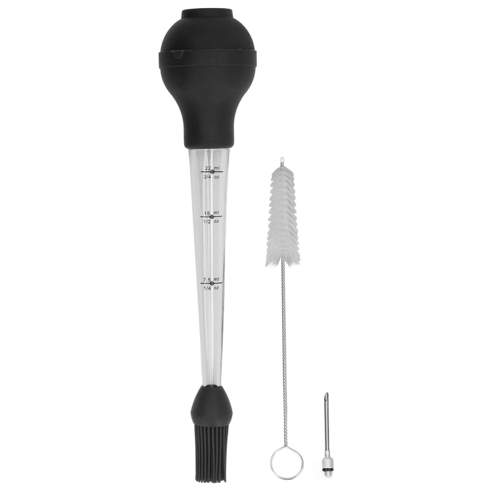 Turkey Baster Needle with Sauce Brush Barbecue Oil Drip Seasoning Tube Tools Sauce Needle Black - Image 1