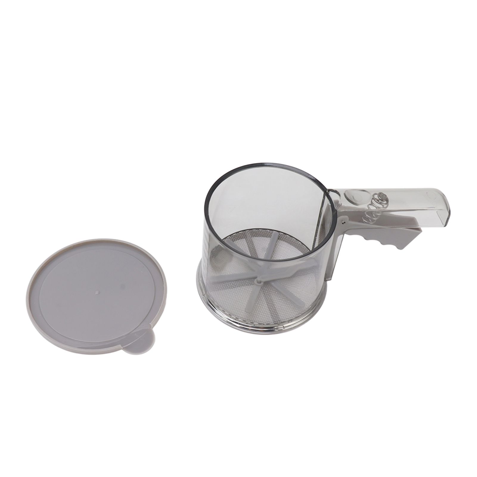 Flour Sifter Sieve PP Transparent Adjustable Fine Mesh One Hand Operation Powder Sifter Sieve for Kitchen Baking Single Layer - Image 1