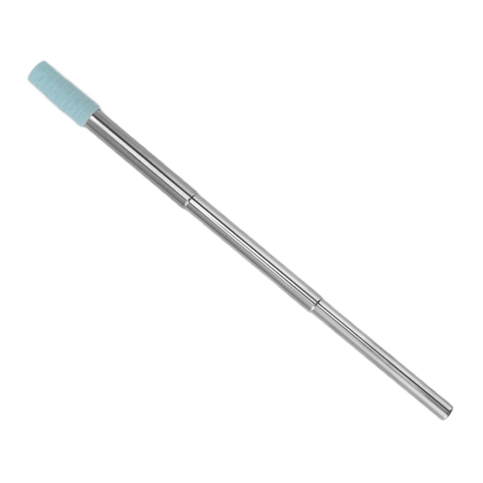 Collapsible Stainless Steel Drinking Straw Reusable Metal Straw with Cleaning Brush for Travel Work Blue - Image 6