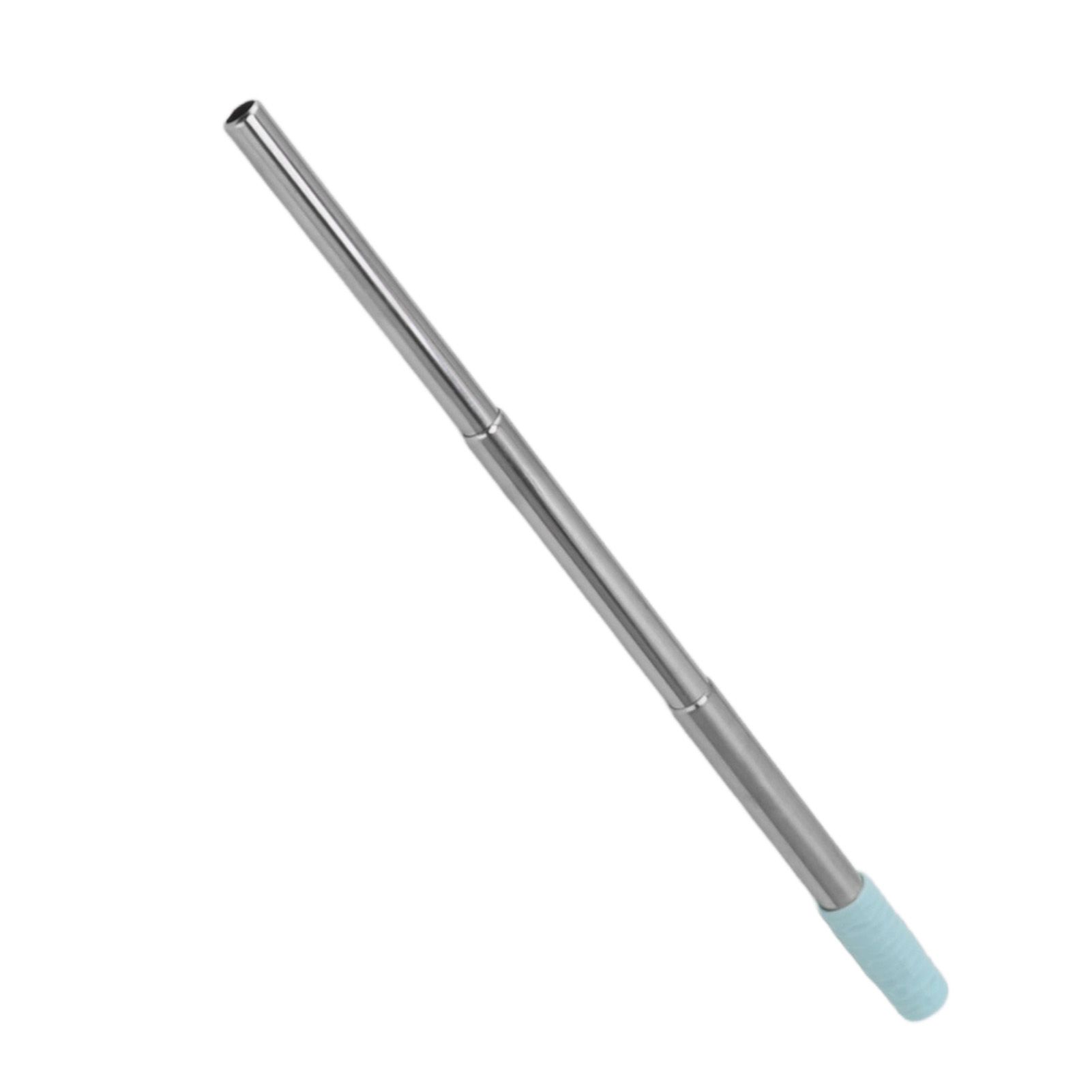 Collapsible Stainless Steel Drinking Straw Reusable Metal Straw with Cleaning Brush for Travel Work Blue - Image 8