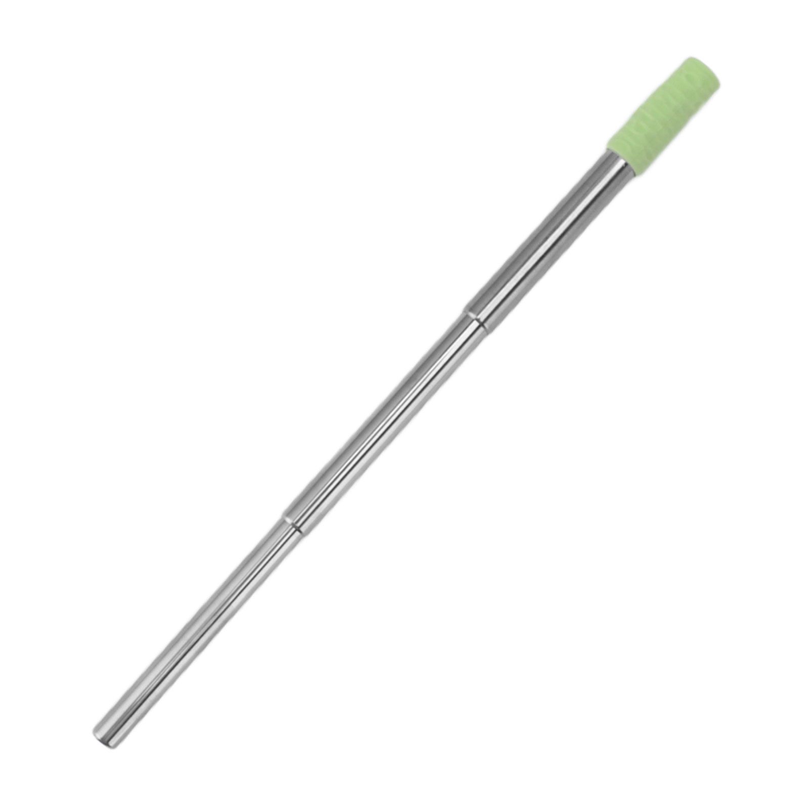 Collapsible Stainless Steel Drinking Straw Reusable Metal Straw with Cleaning Brush for Travel Work Green - Image 7