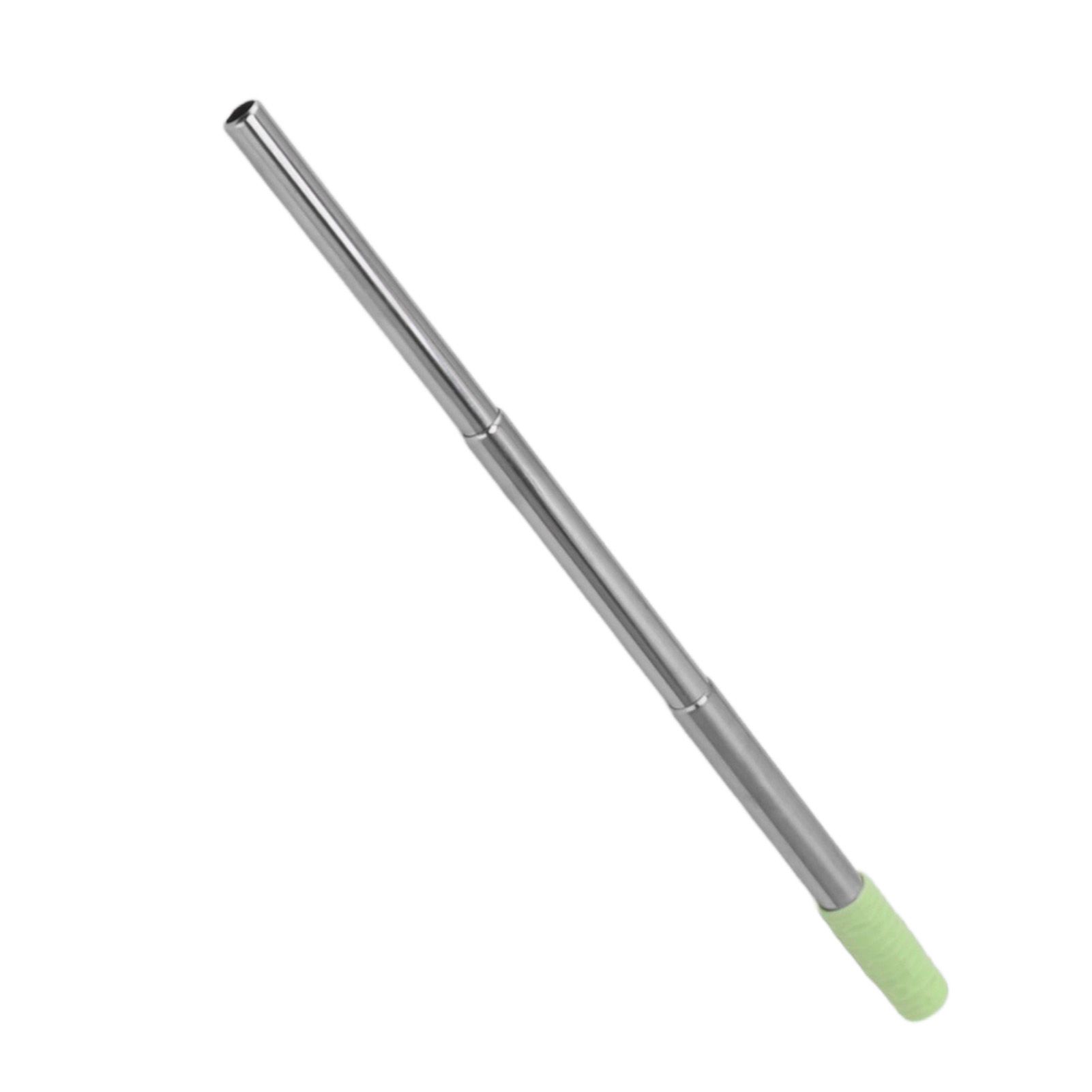 Collapsible Stainless Steel Drinking Straw Reusable Metal Straw with Cleaning Brush for Travel Work Green - Image 8