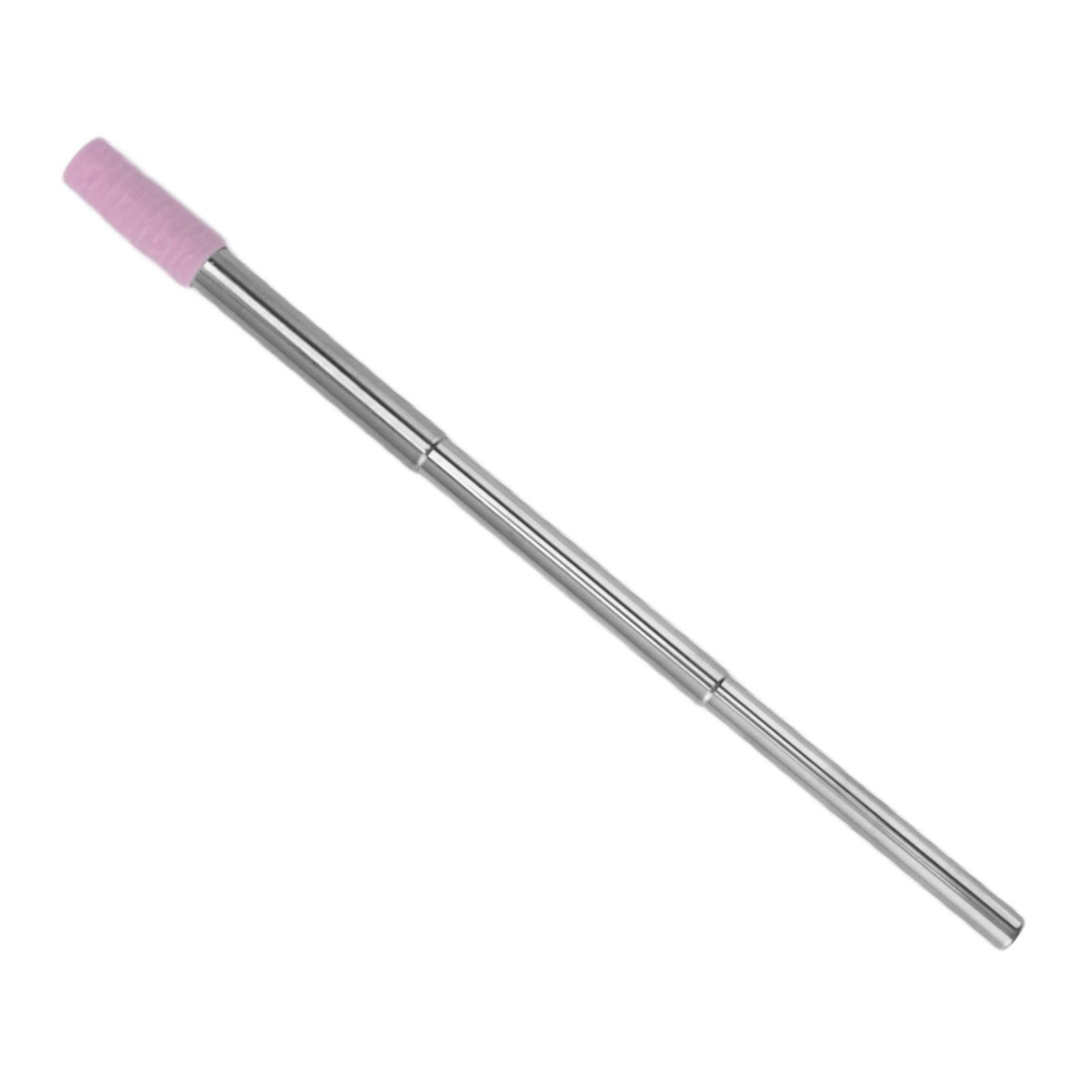 Collapsible Stainless Steel Drinking Straw Reusable Metal Straw with Cleaning Brush for Travel Work Purple - Image 6