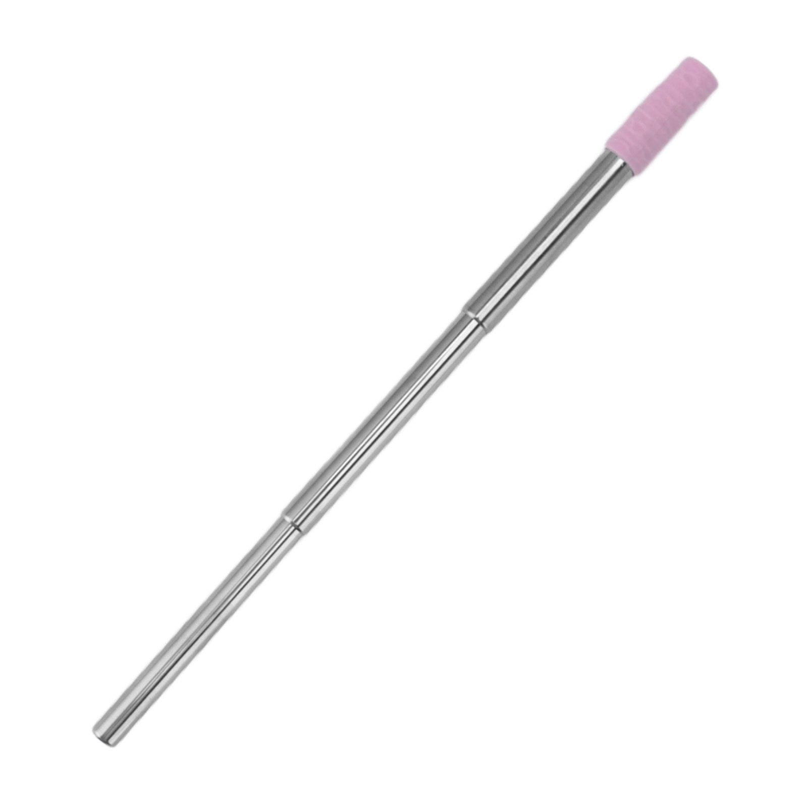 Collapsible Stainless Steel Drinking Straw Reusable Metal Straw with Cleaning Brush for Travel Work Purple - Image 7