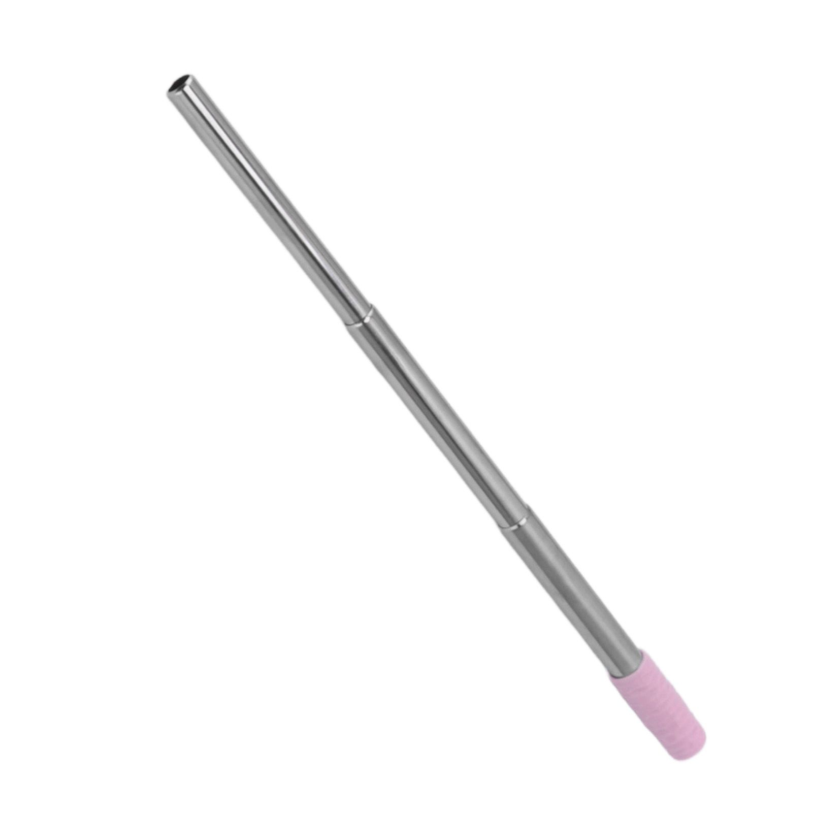 Collapsible Stainless Steel Drinking Straw Reusable Metal Straw with Cleaning Brush for Travel Work Purple - Image 8