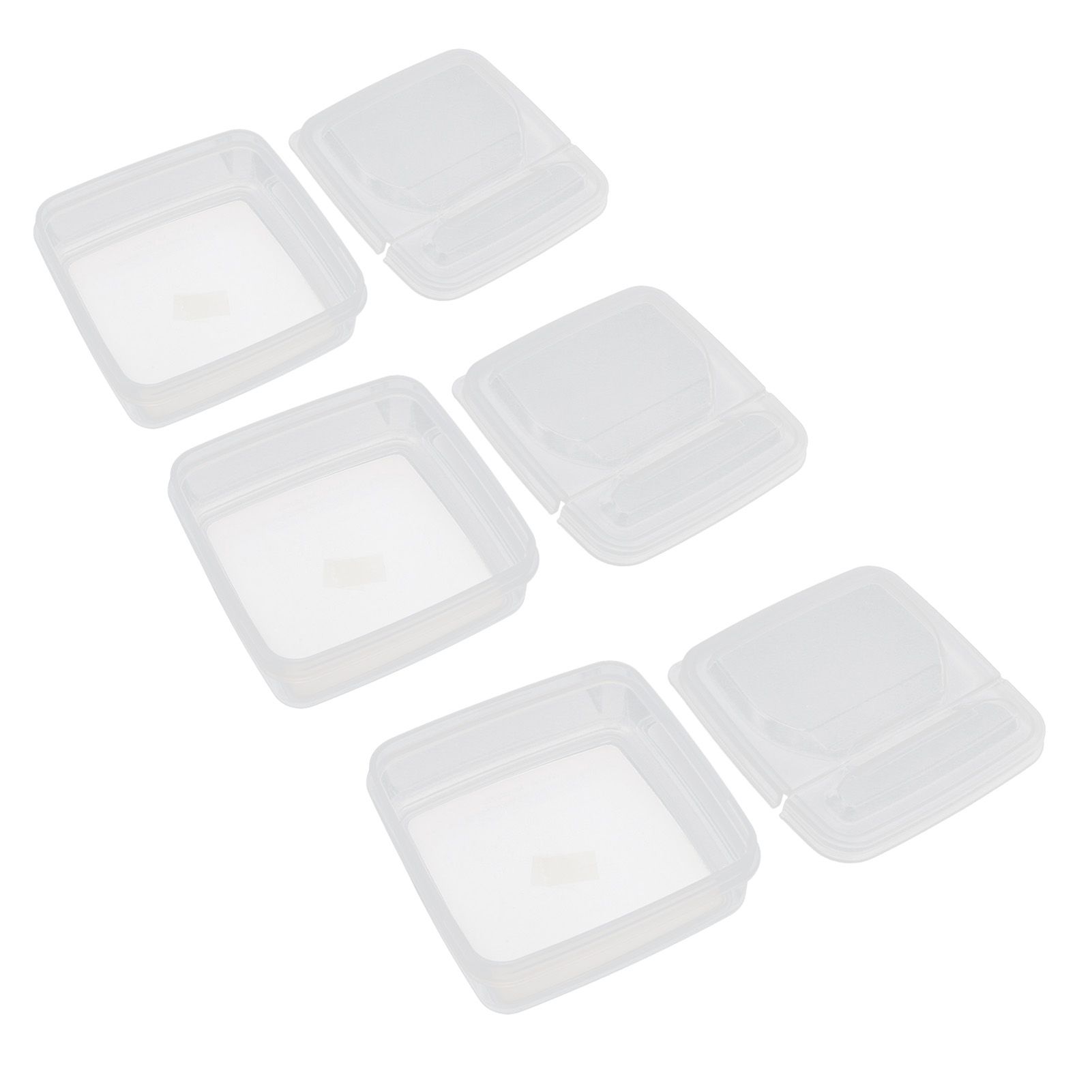 3Pcs Flip Lid Cheese Container Transparent Clear PP Food Storage Box Case for Fridge - Image 4