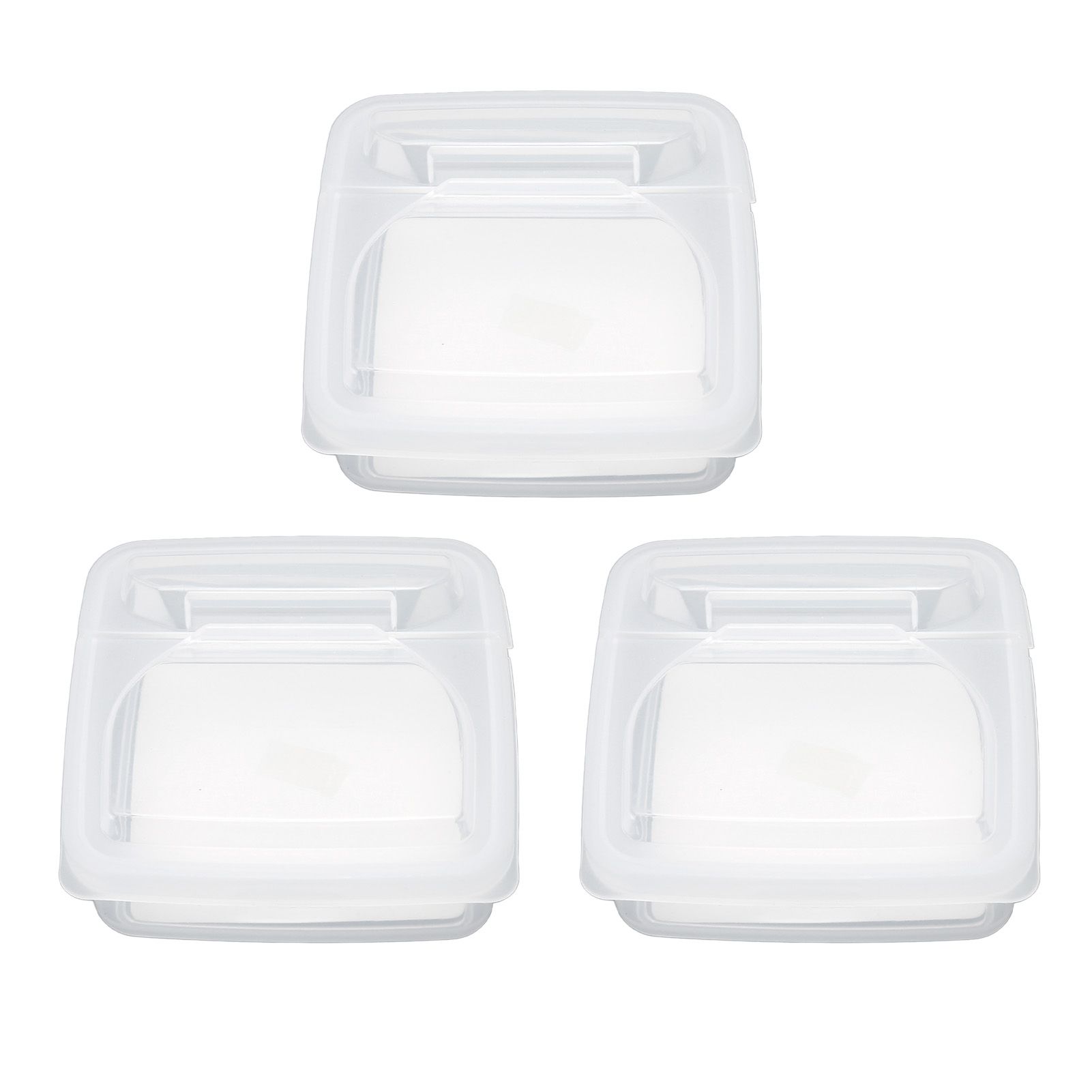 3Pcs Flip Lid Cheese Container Transparent Clear PP Food Storage Box Case for Fridge - Image 5