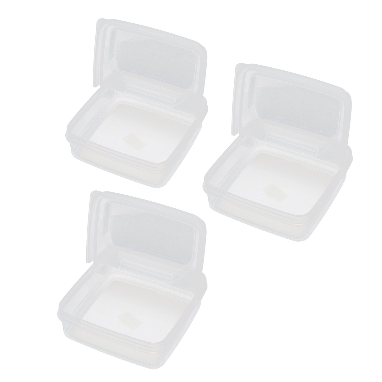 3Pcs Flip Lid Cheese Container Transparent Clear PP Food Storage Box Case for Fridge - Image 6