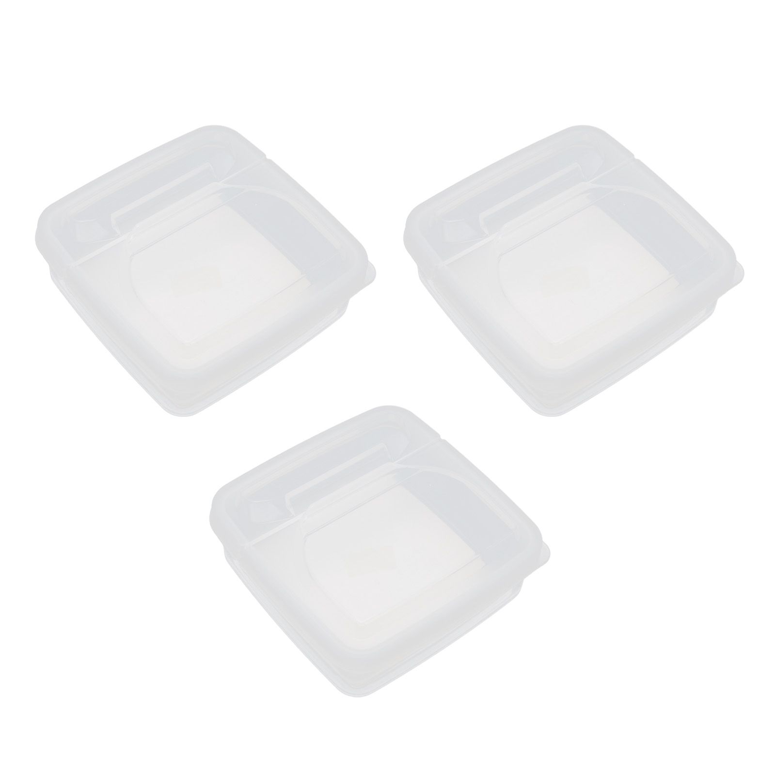 3Pcs Flip Lid Cheese Container Transparent Clear PP Food Storage Box Case for Fridge - Image 7