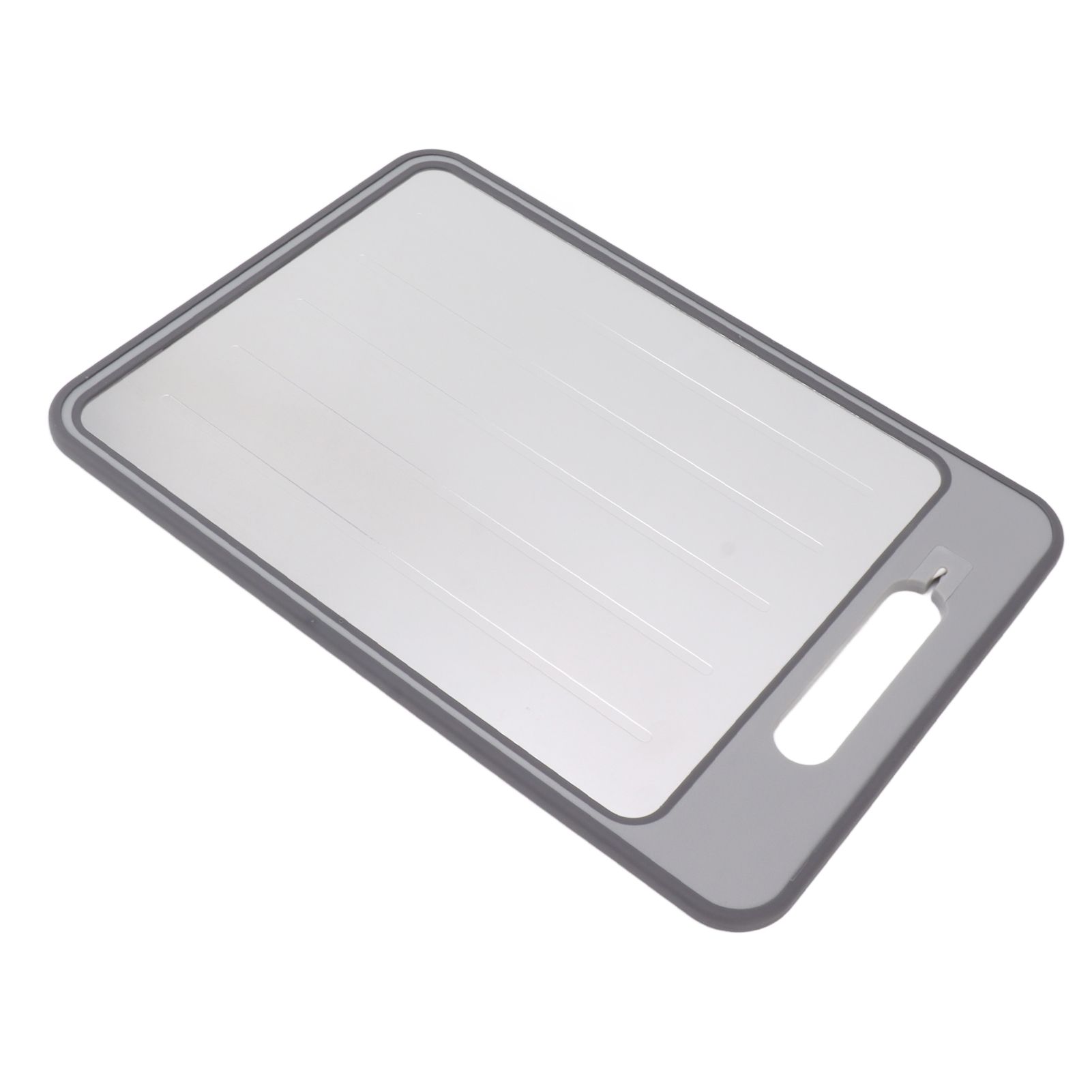 Double Sided Cutting Board Rapid Thawing and Grinding Plate with Knife Sharpener for Kitchen Grey - Image 4