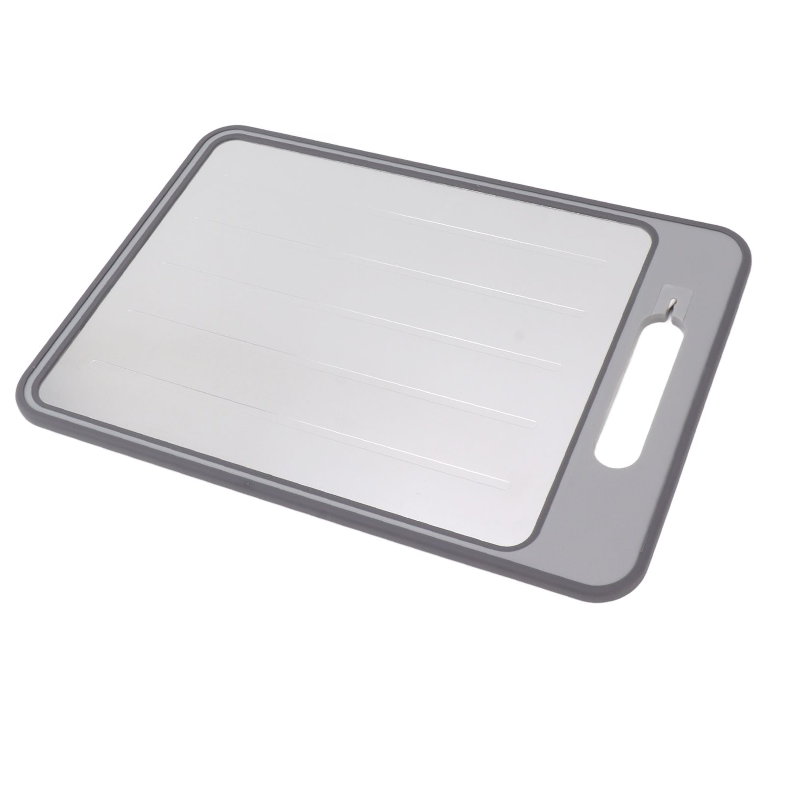 Double Sided Cutting Board Rapid Thawing and Grinding Plate with Knife Sharpener for Kitchen Grey - Image 6