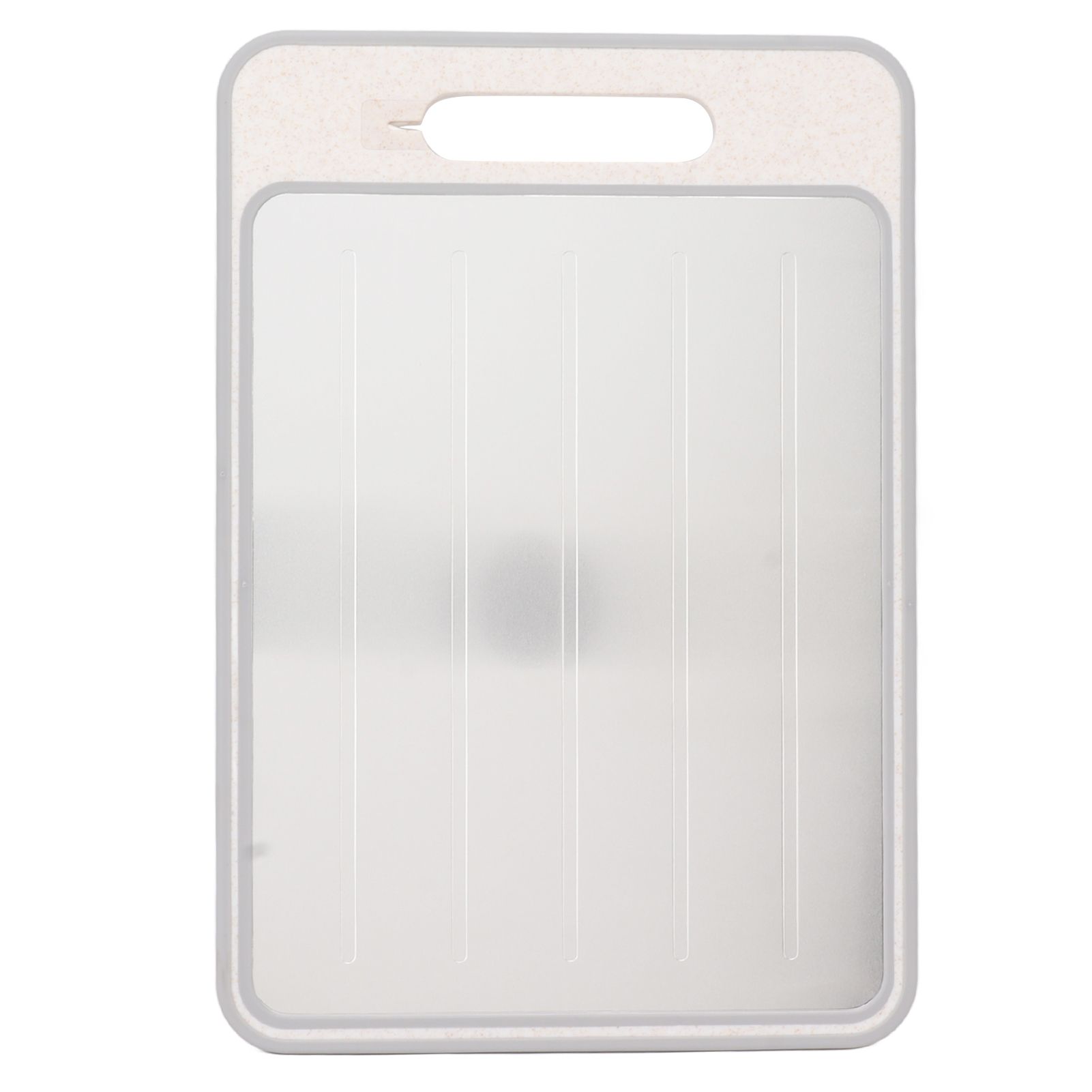 Double Sided Cutting Board Rapid Thawing and Grinding Plate with Knife Sharpener for Kitchen Khaki - Image 1