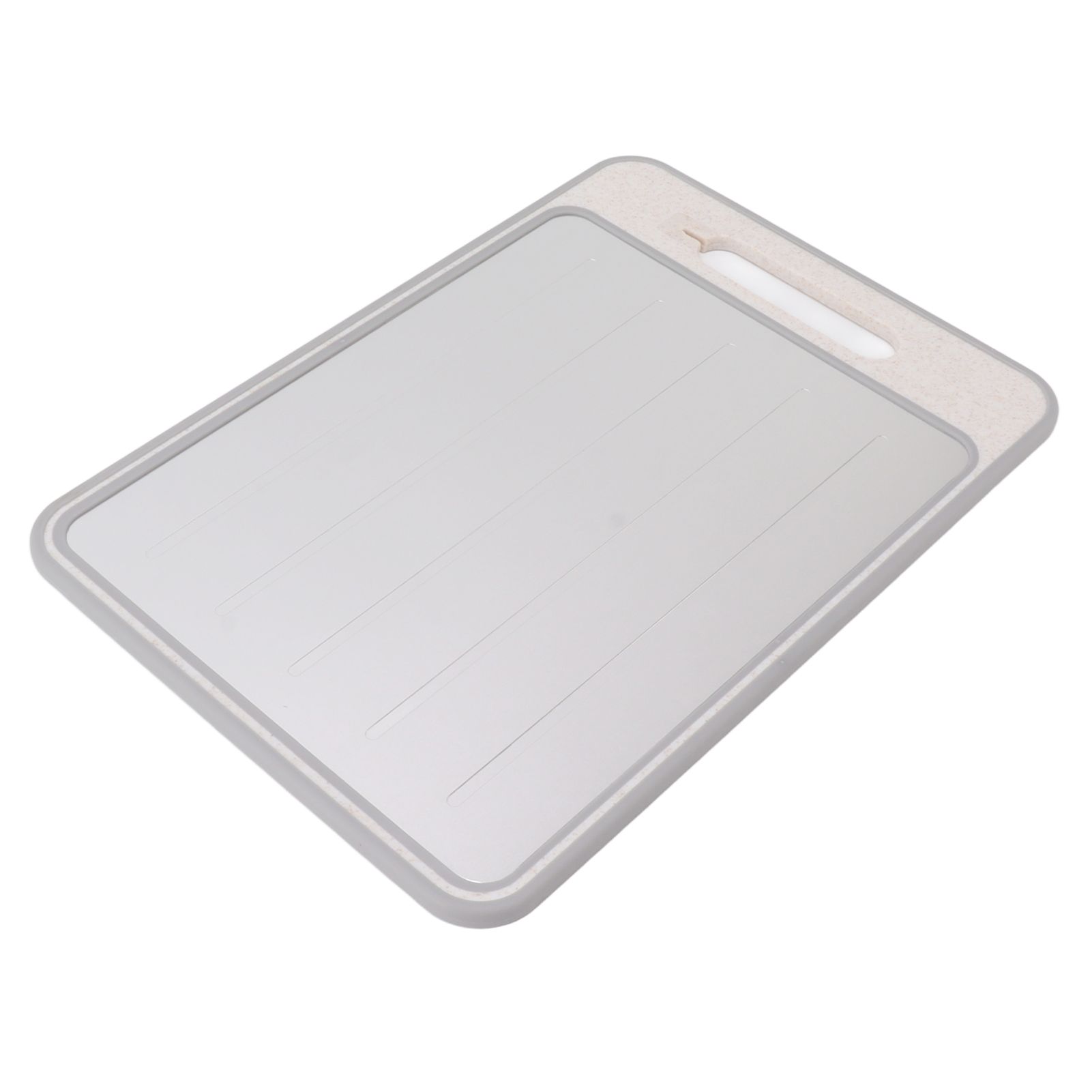 Double Sided Cutting Board Rapid Thawing and Grinding Plate with Knife Sharpener for Kitchen Khaki - Image 3