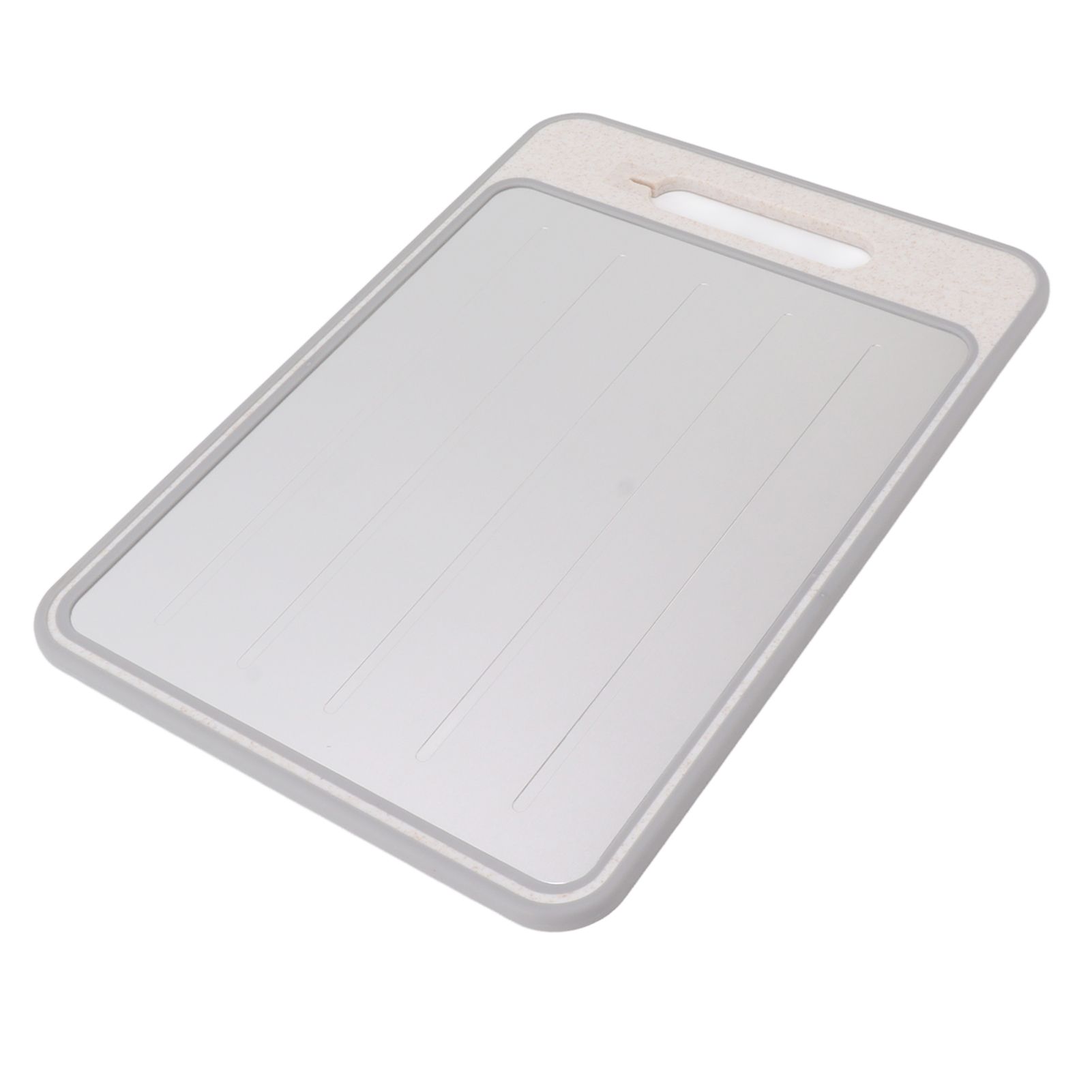 Double Sided Cutting Board Rapid Thawing and Grinding Plate with Knife Sharpener for Kitchen Khaki - Image 5