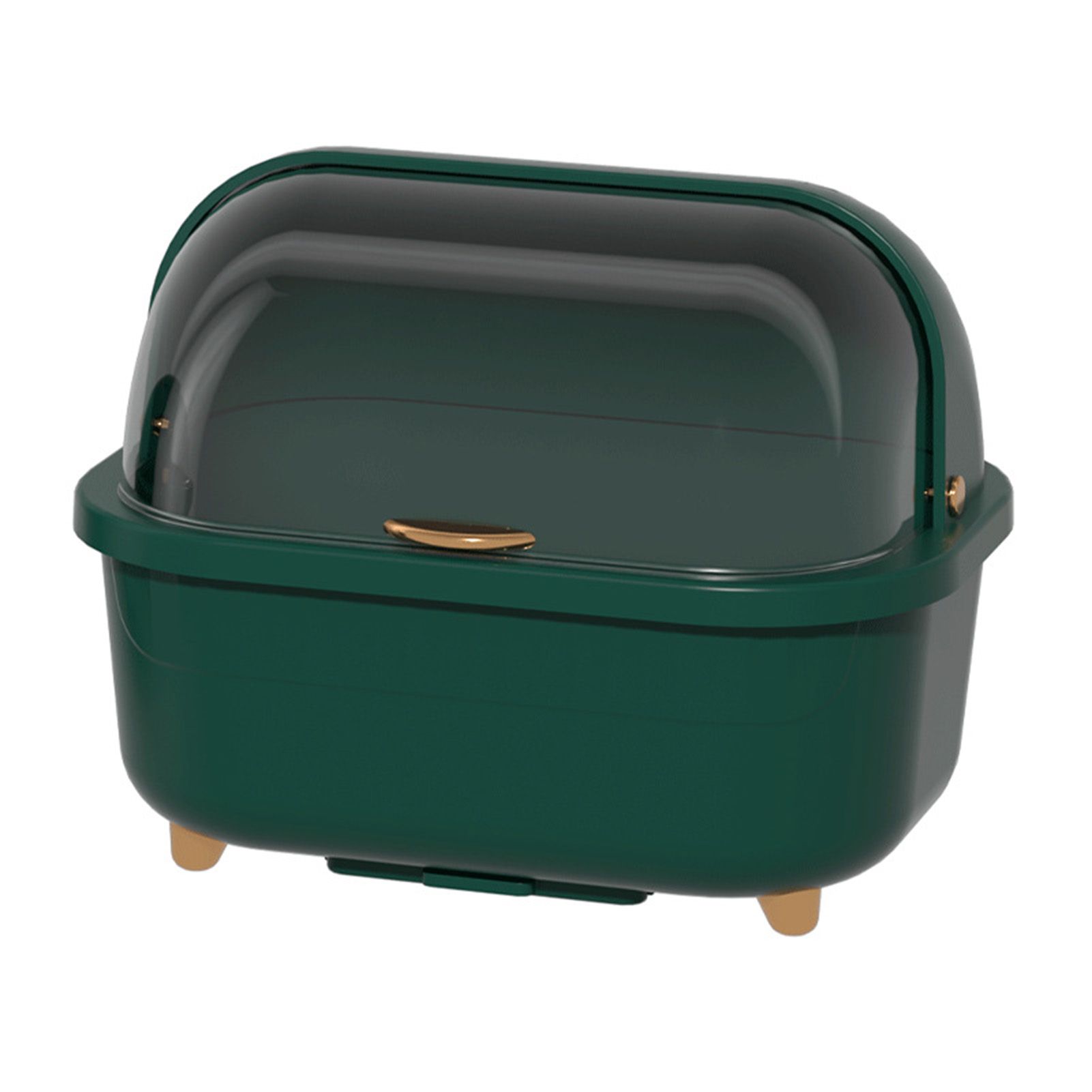 Dish Drying Box Multifunctional Space Saving Dish Drainer with Lid Cover for Kitchen Accessories Green M - Image 1