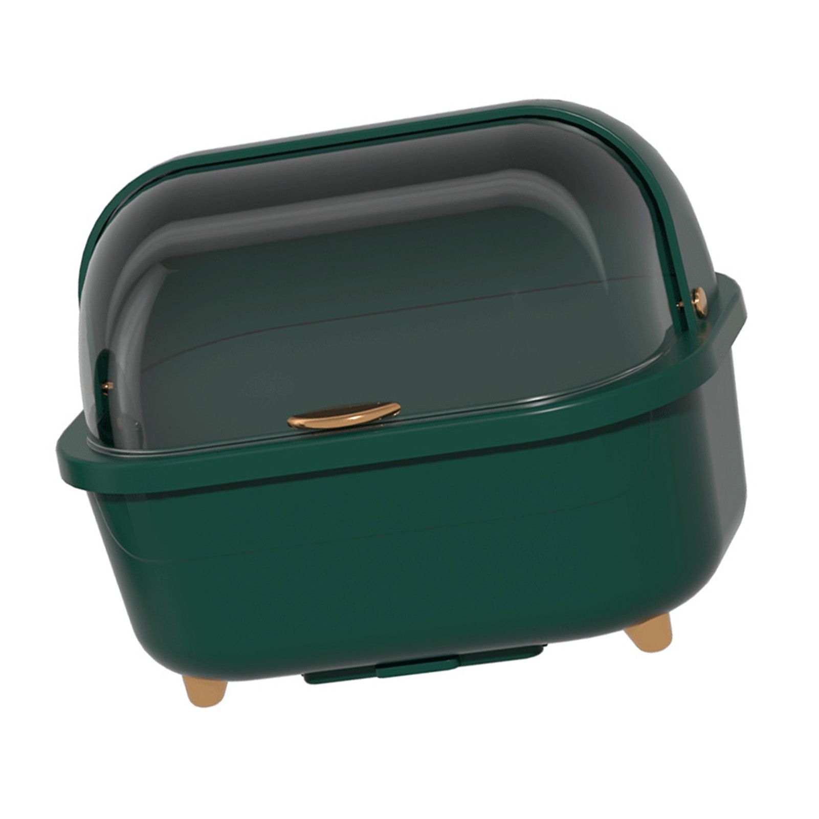 Dish Drying Box Multifunctional Space Saving Dish Drainer with Lid Cover for Kitchen Accessories Green M - Image 2