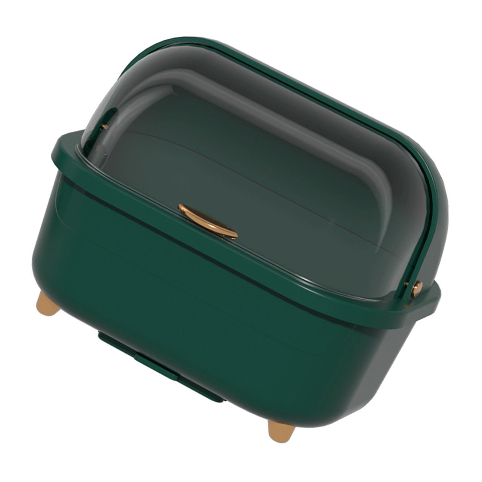 Dish Drying Box Multifunctional Space Saving Dish Drainer with Lid Cover for Kitchen Accessories Green M - Image 3
