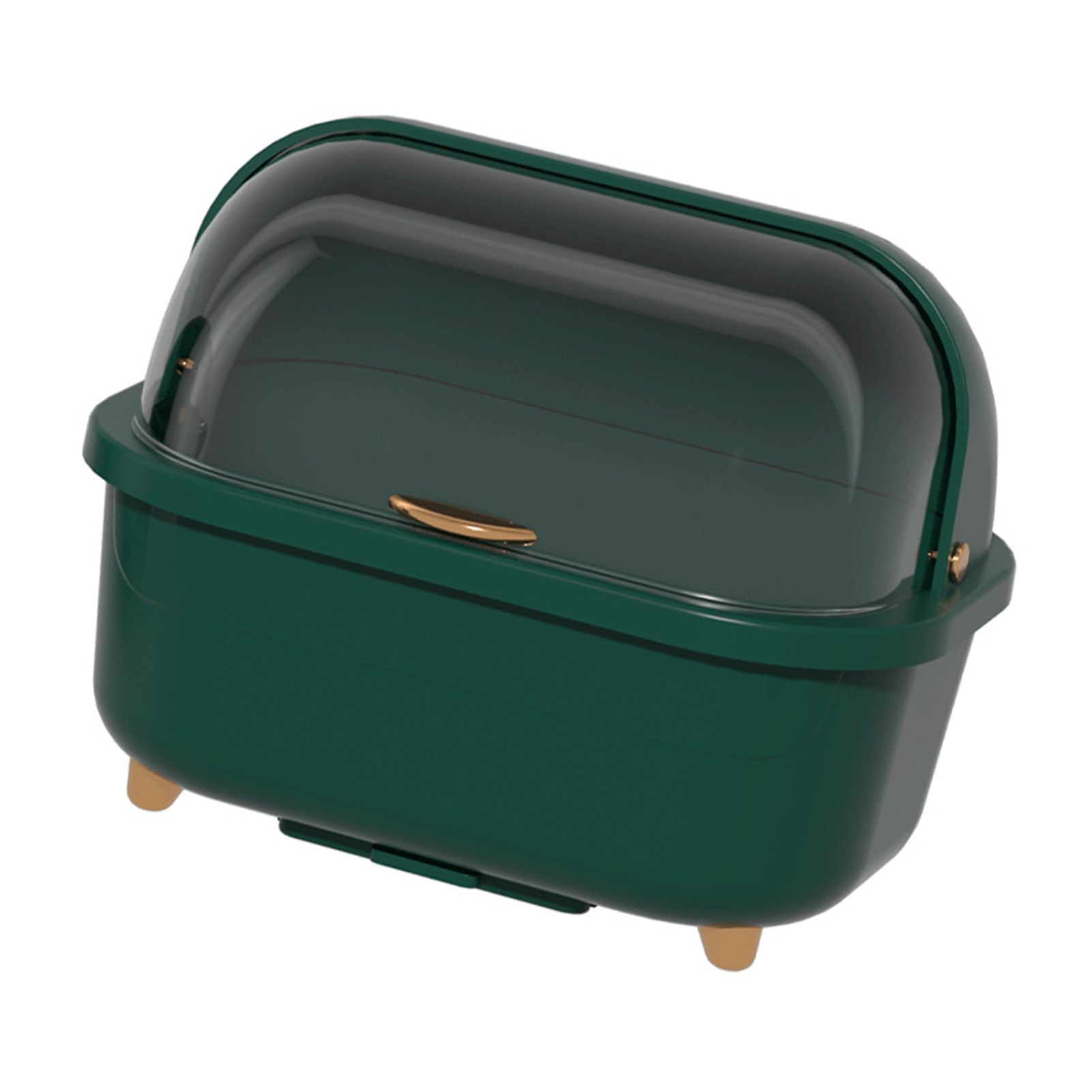 Dish Drying Box Multifunctional Space Saving Dish Drainer with Lid Cover for Kitchen Accessories Green M - Image 4