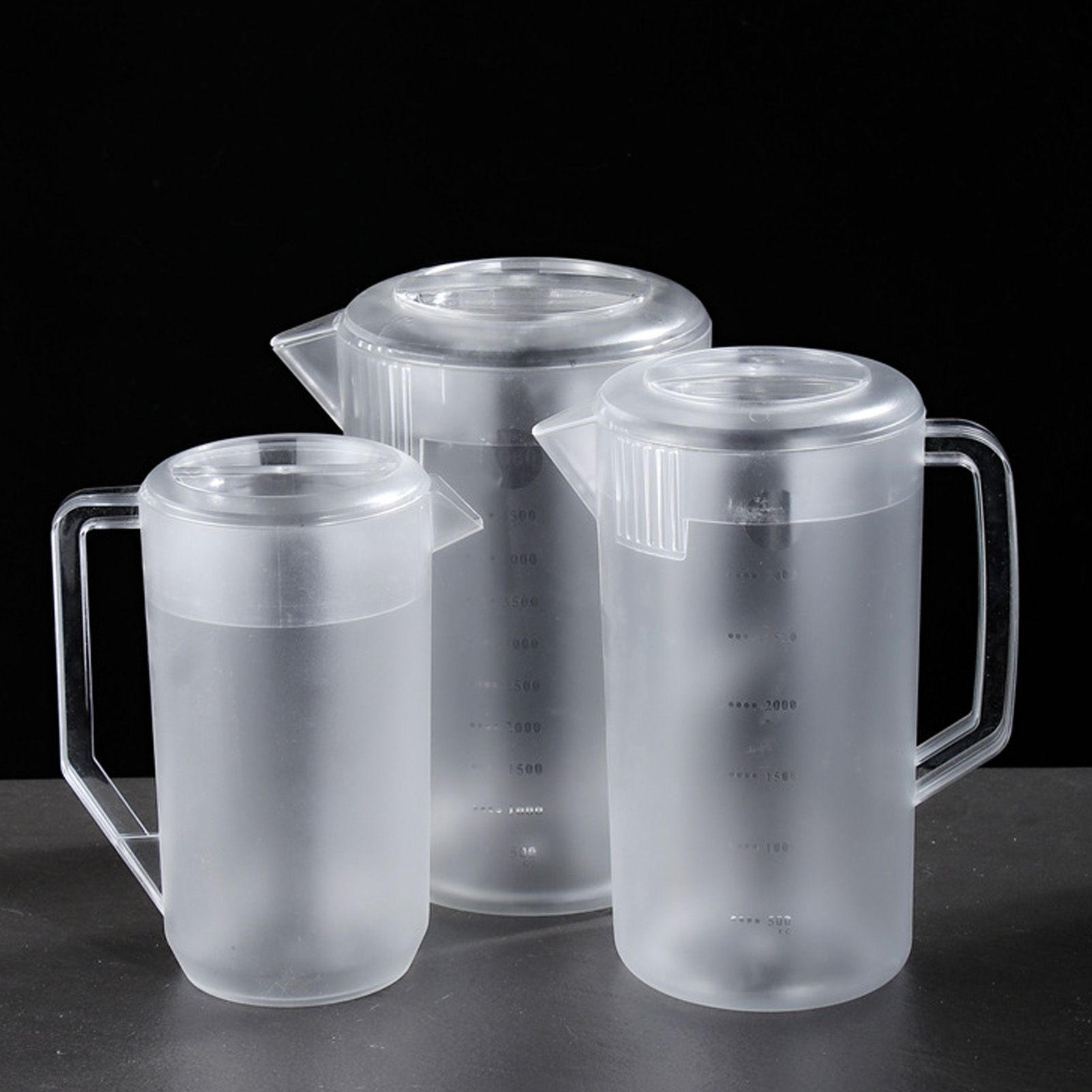 Water Pitcher PC Plastic High Temperature Resistance Frosted Kettle Mix Drinks Water Jug with Scale and Lid for Lemonade Beverage Ice Tea Transparent 5000ml - Image 7