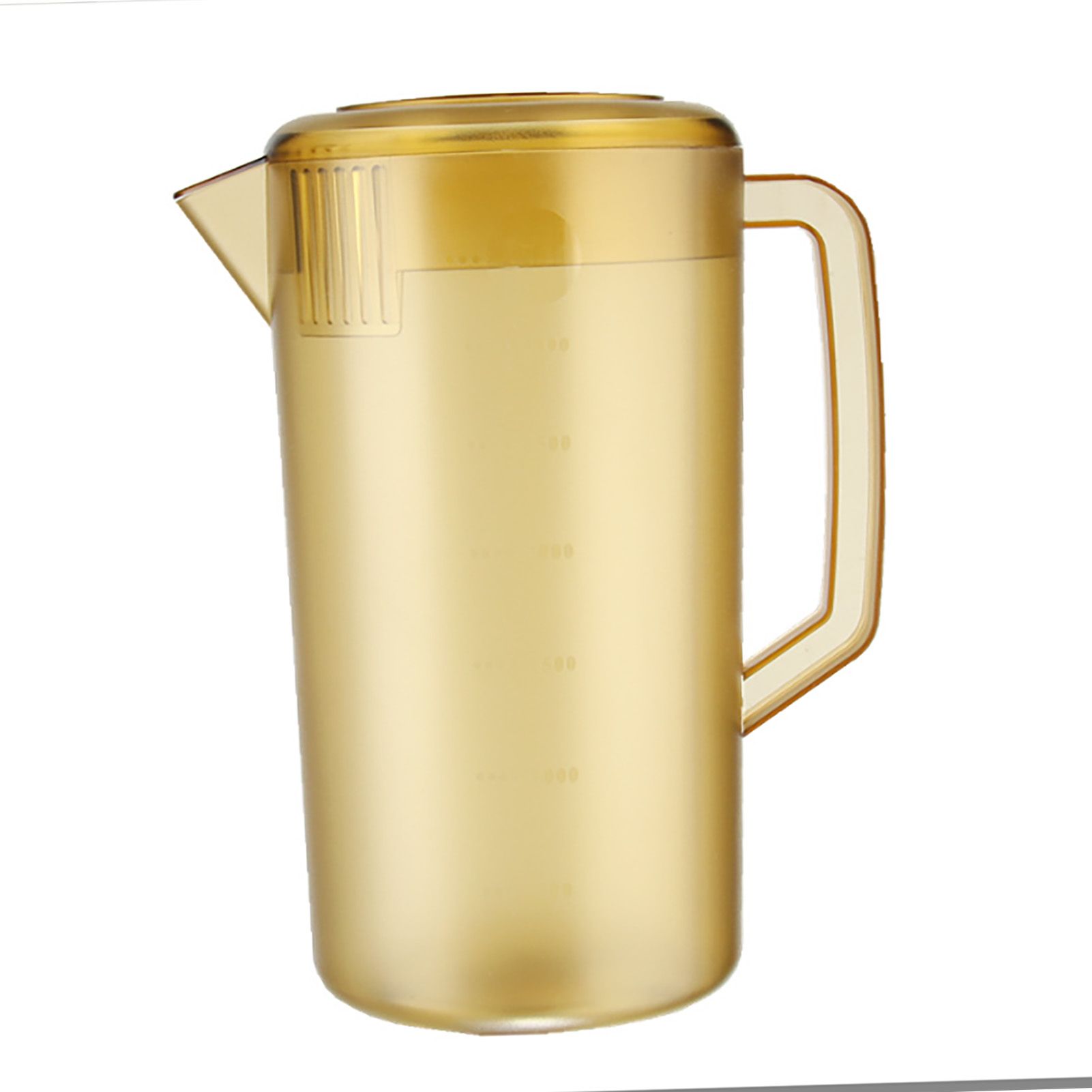 Water Pitcher PC Plastic High Temperature Resistance Frosted Kettle Mix Drinks Water Jug with Scale and Lid for Lemonade Beverage Ice Tea Dark Brown 5000ml - Image 1