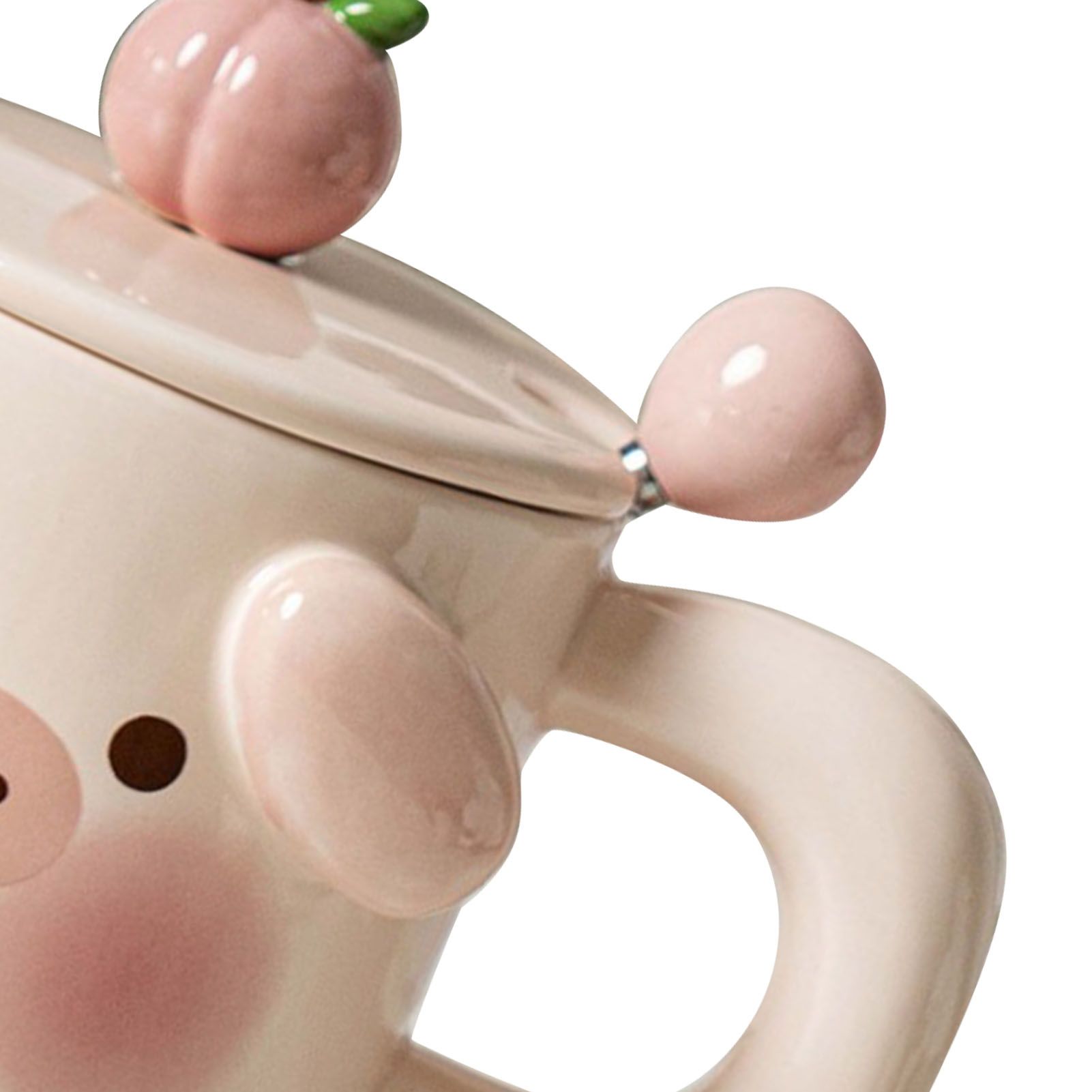 Cartoon Coffee Mug with Spoon Lid Cute Lovely Animal Shape Milk Cup Mug for Office School Pig Type - Image 8