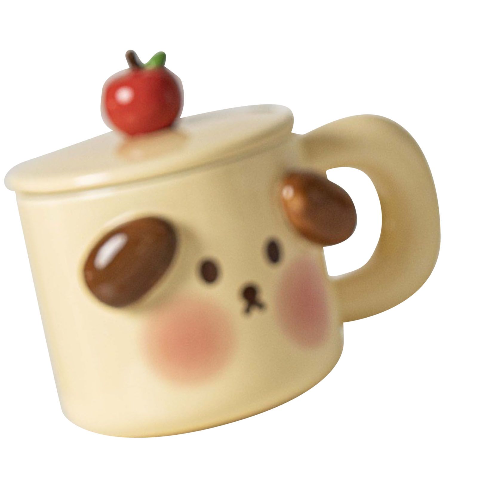 Cartoon Coffee Mug with Spoon Lid Cute Lovely Animal Shape Milk Cup Mug for Office School Bear Type - Image 2