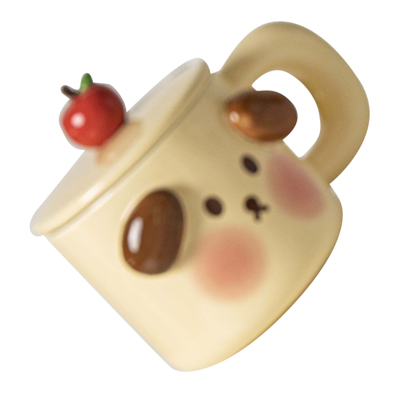 Cartoon Coffee Mug with Spoon Lid Cute Lovely Animal Shape Milk Cup Mug for Office School Bear Type - Image 5