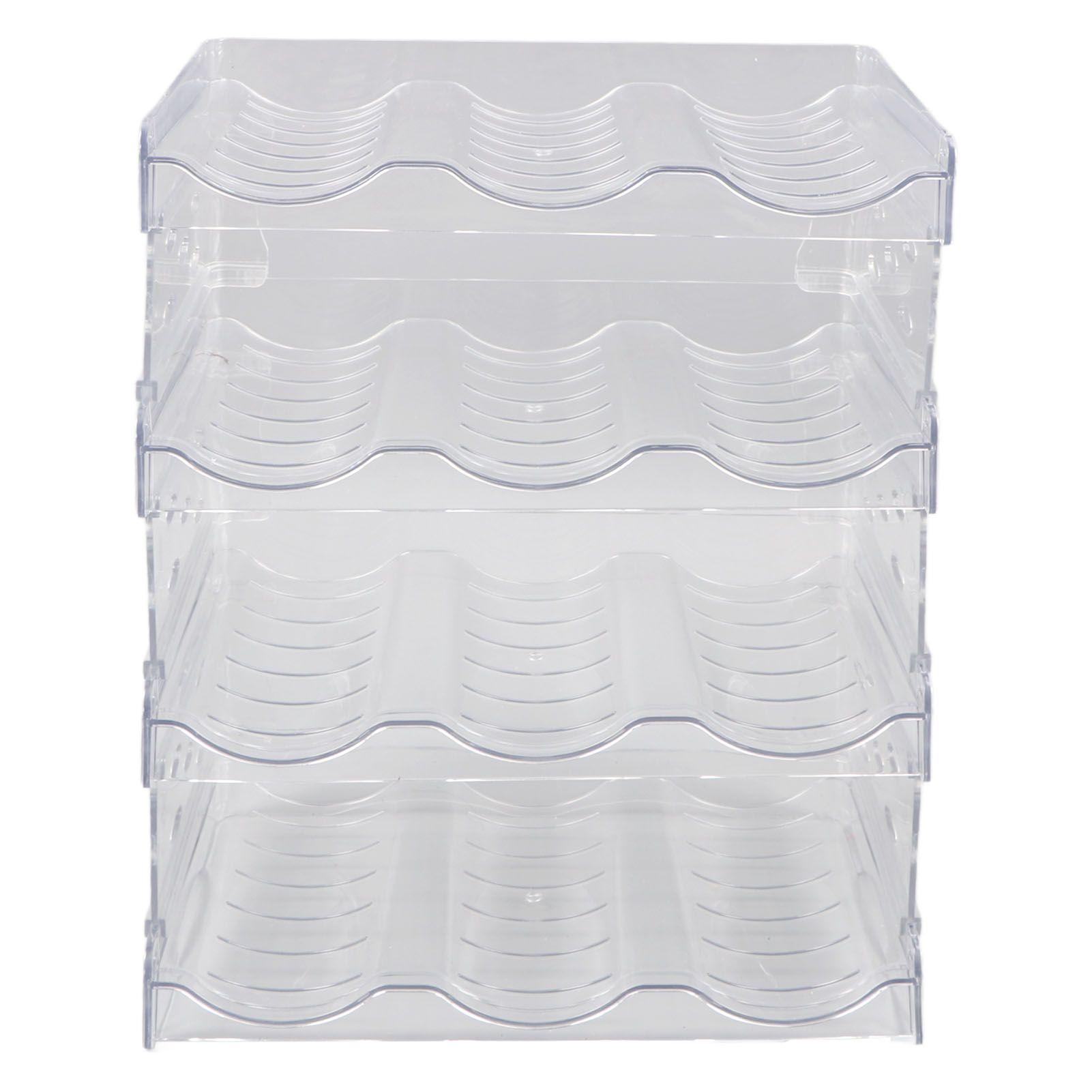 Transparent Water Bottle Organizer 4 Pack Stackable Plastic Water Bottle Cup Holder Detachable Kitchen Pantry Organization Storage Shelf for Cabinet - Image 2