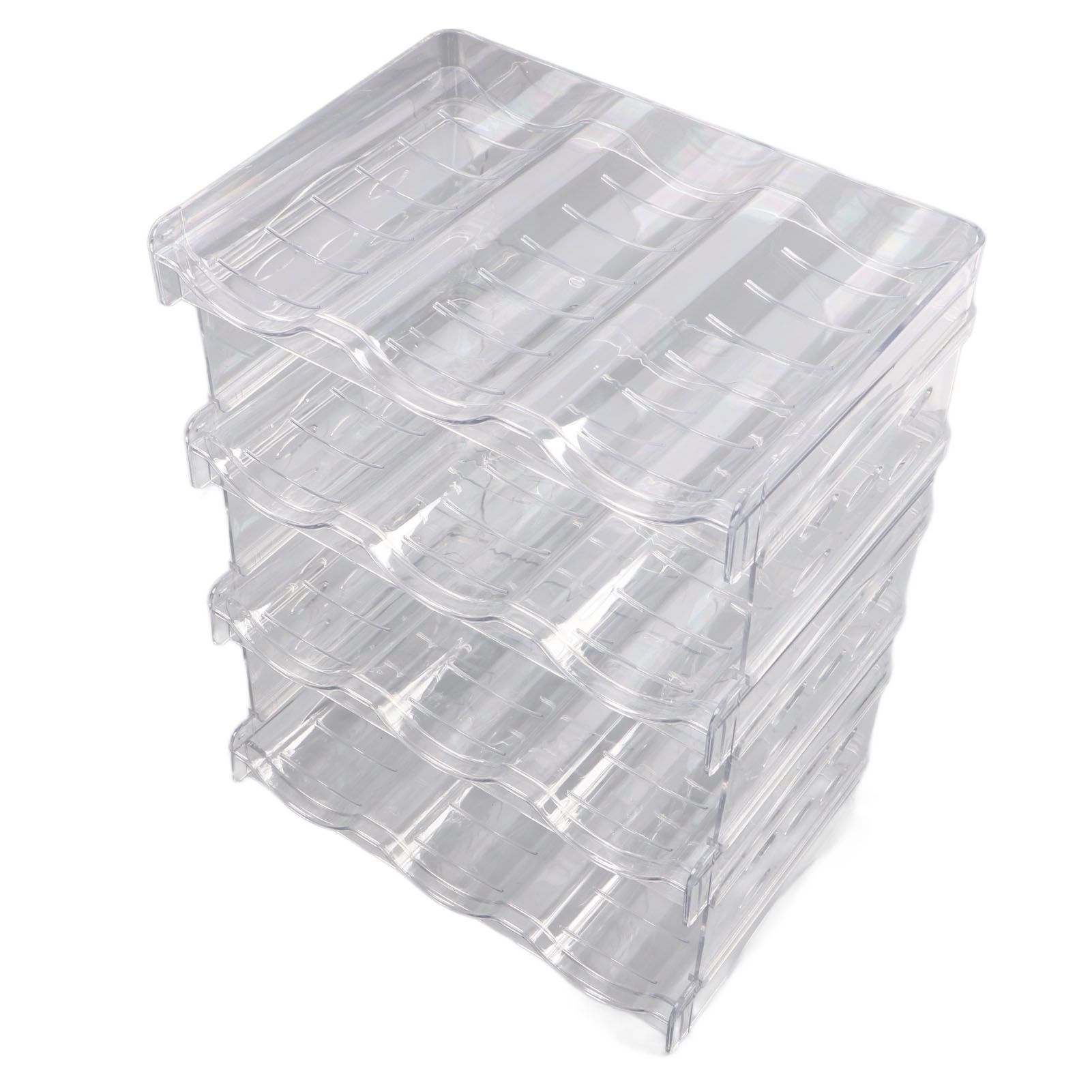 Transparent Water Bottle Organizer 4 Pack Stackable Plastic Water Bottle Cup Holder Detachable Kitchen Pantry Organization Storage Shelf for Cabinet - Image 3