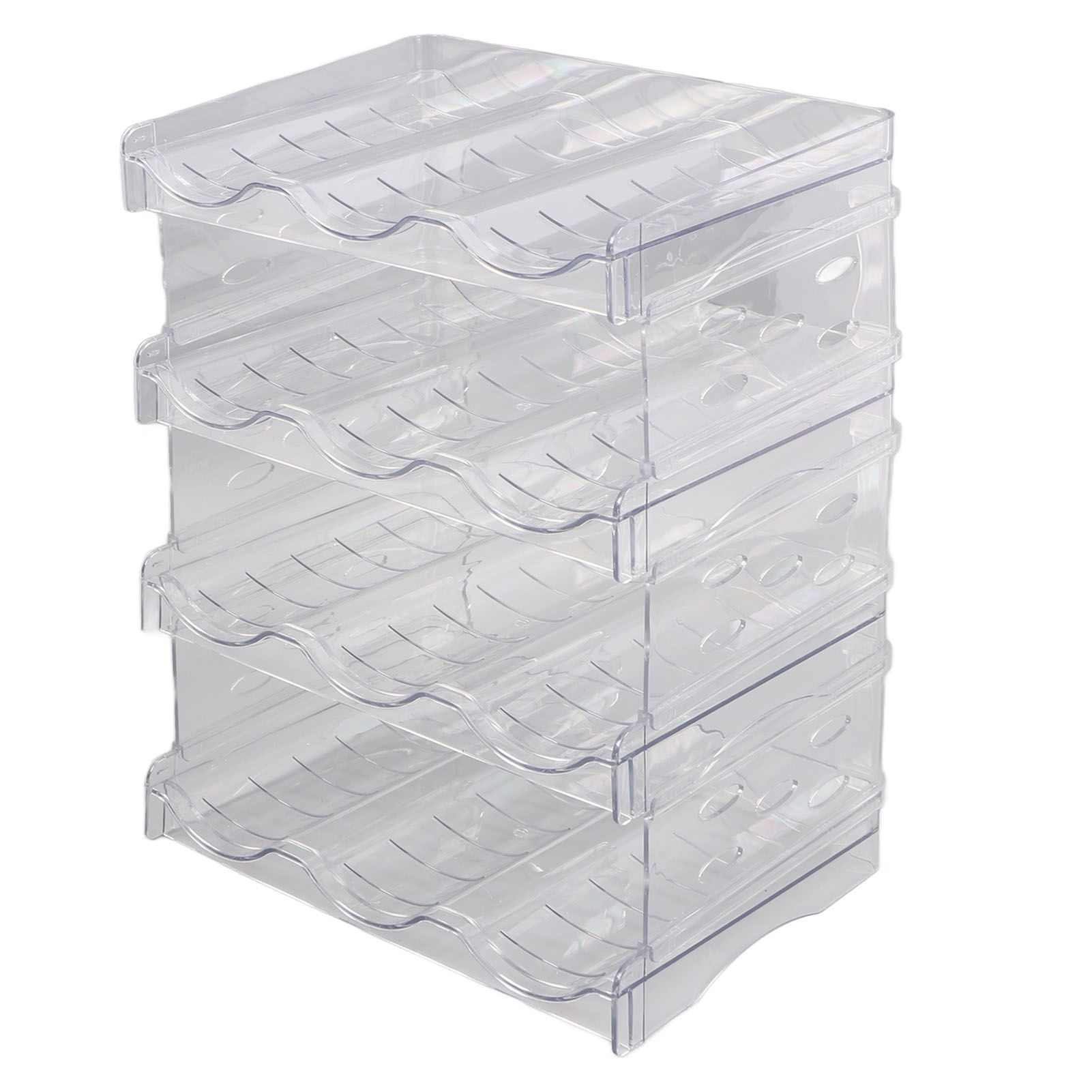 Transparent Water Bottle Organizer 4 Pack Stackable Plastic Water Bottle Cup Holder Detachable Kitchen Pantry Organization Storage Shelf for Cabinet - Image 5