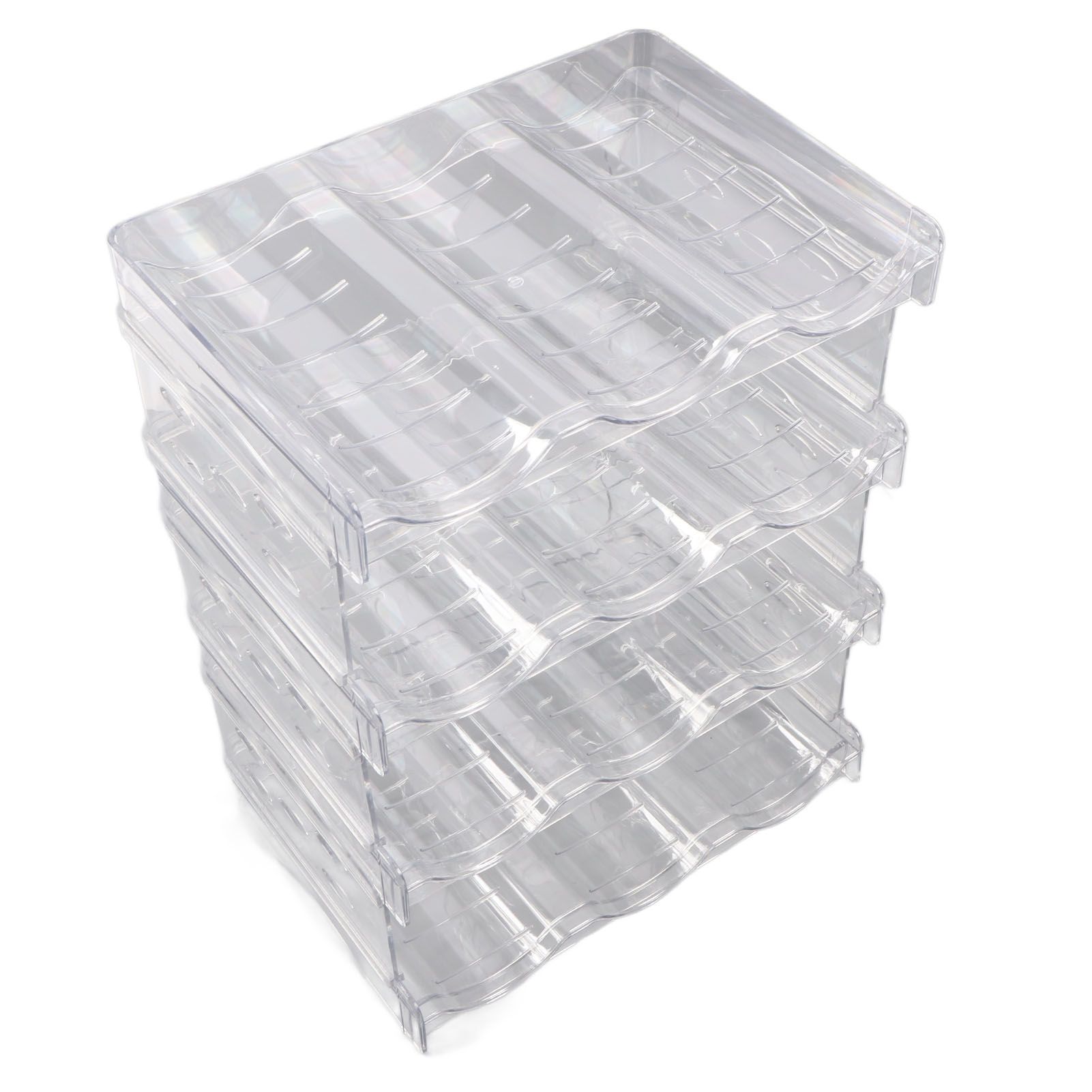 Transparent Water Bottle Organizer 4 Pack Stackable Plastic Water Bottle Cup Holder Detachable Kitchen Pantry Organization Storage Shelf for Cabinet - Image 7