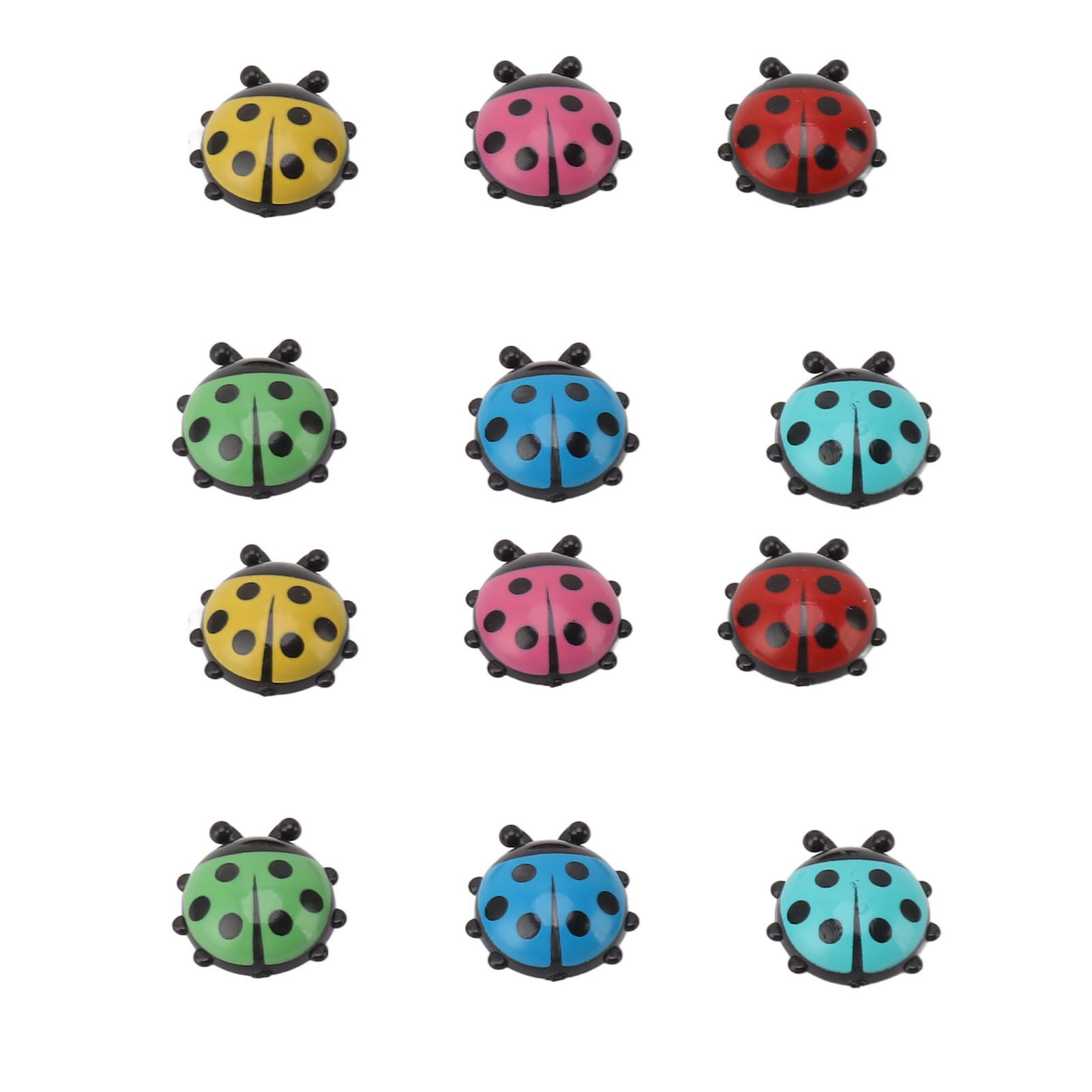 12pcs Resin Ladybug Shaped Refrigerator Magnets Home Kitchen Cute Cartoon Decorative Fridge Magnets - Image 2