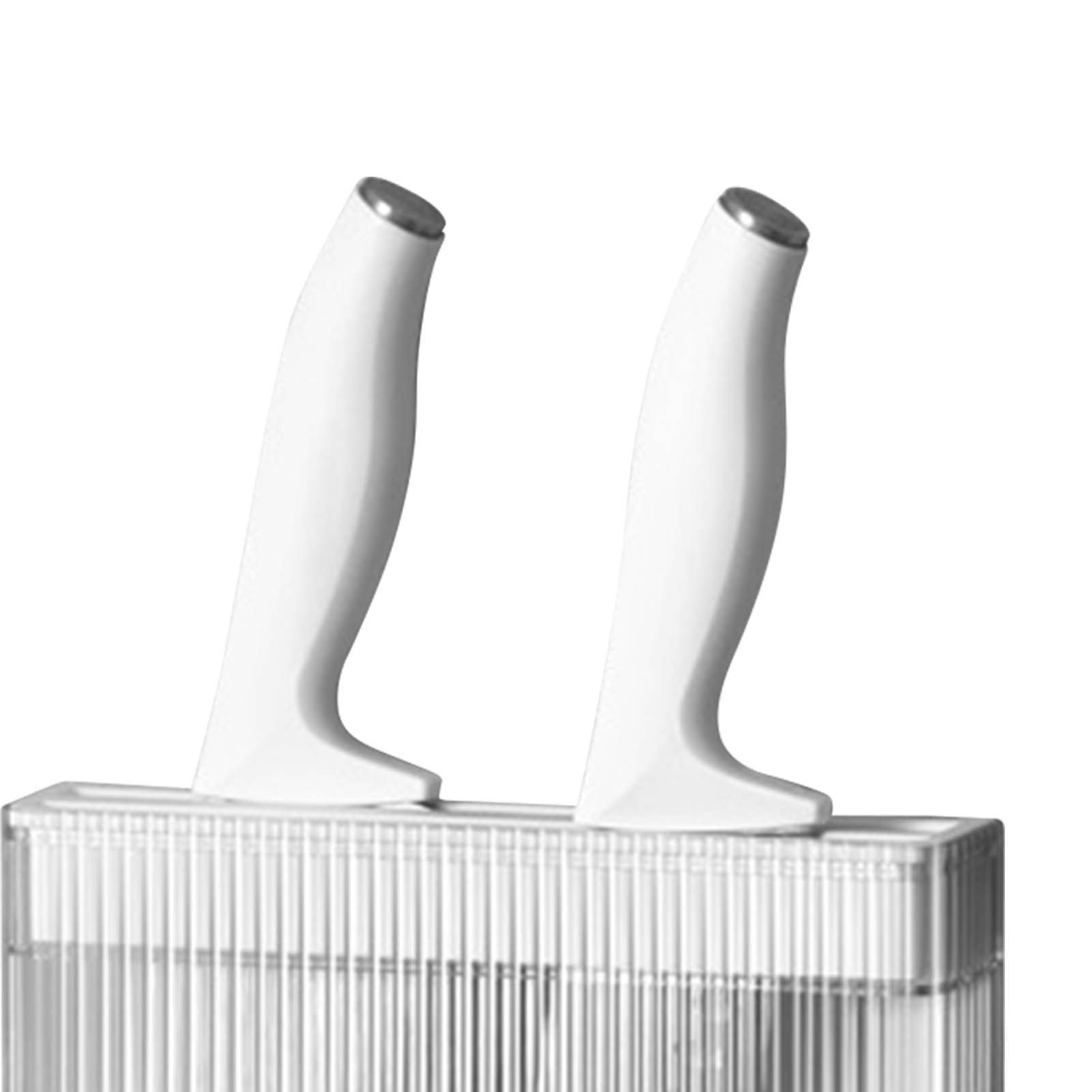 Knife Holder for Wall Knife Organizer Drill Free Wall Mounted Knife Block Holder Detachable Storage Stand White - Image 7