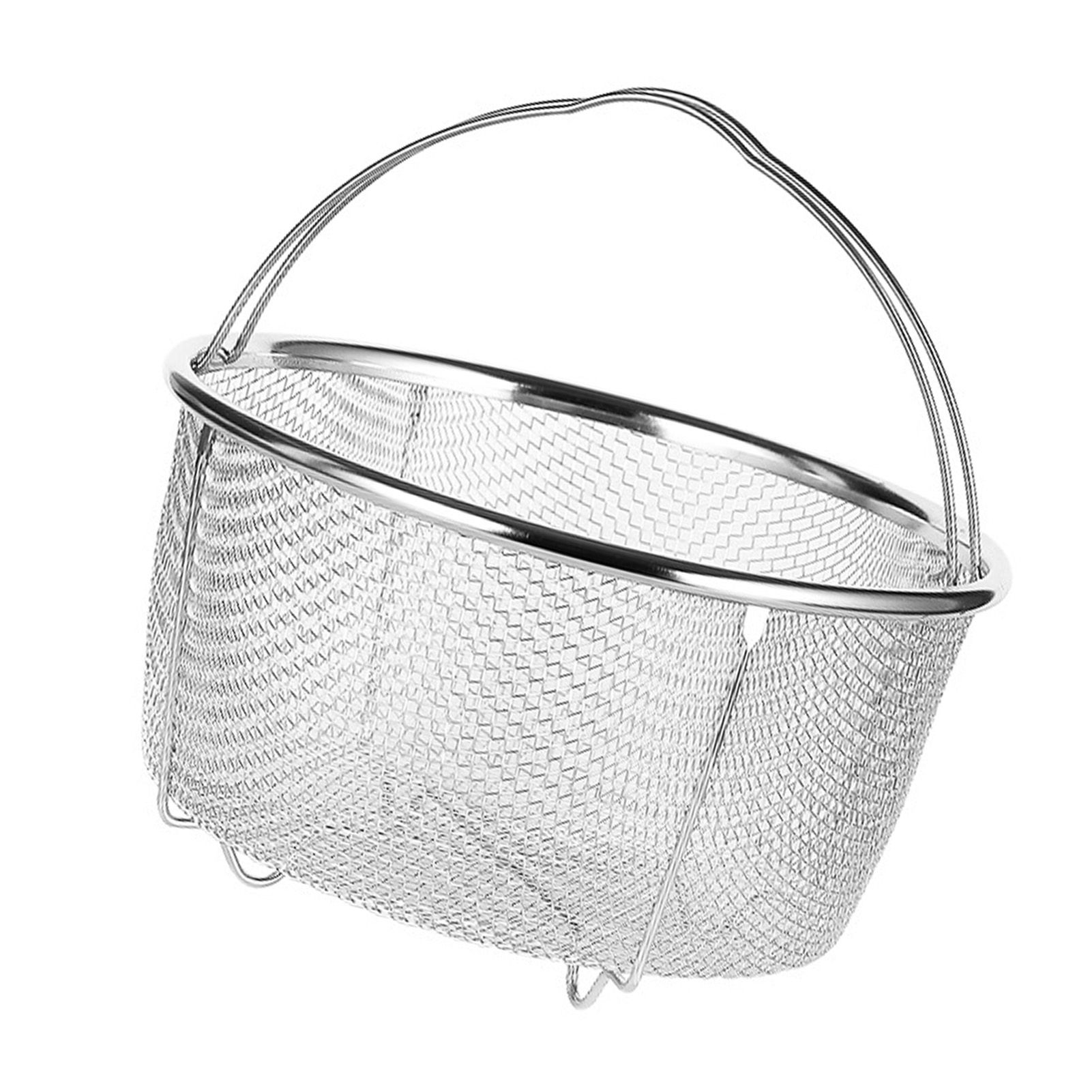 Mesh Steaming Basket Stainless Steel Comfortable Handles Heat Resistant Steaming Basket for Cooking Kitchen 20x21cm - Image 2