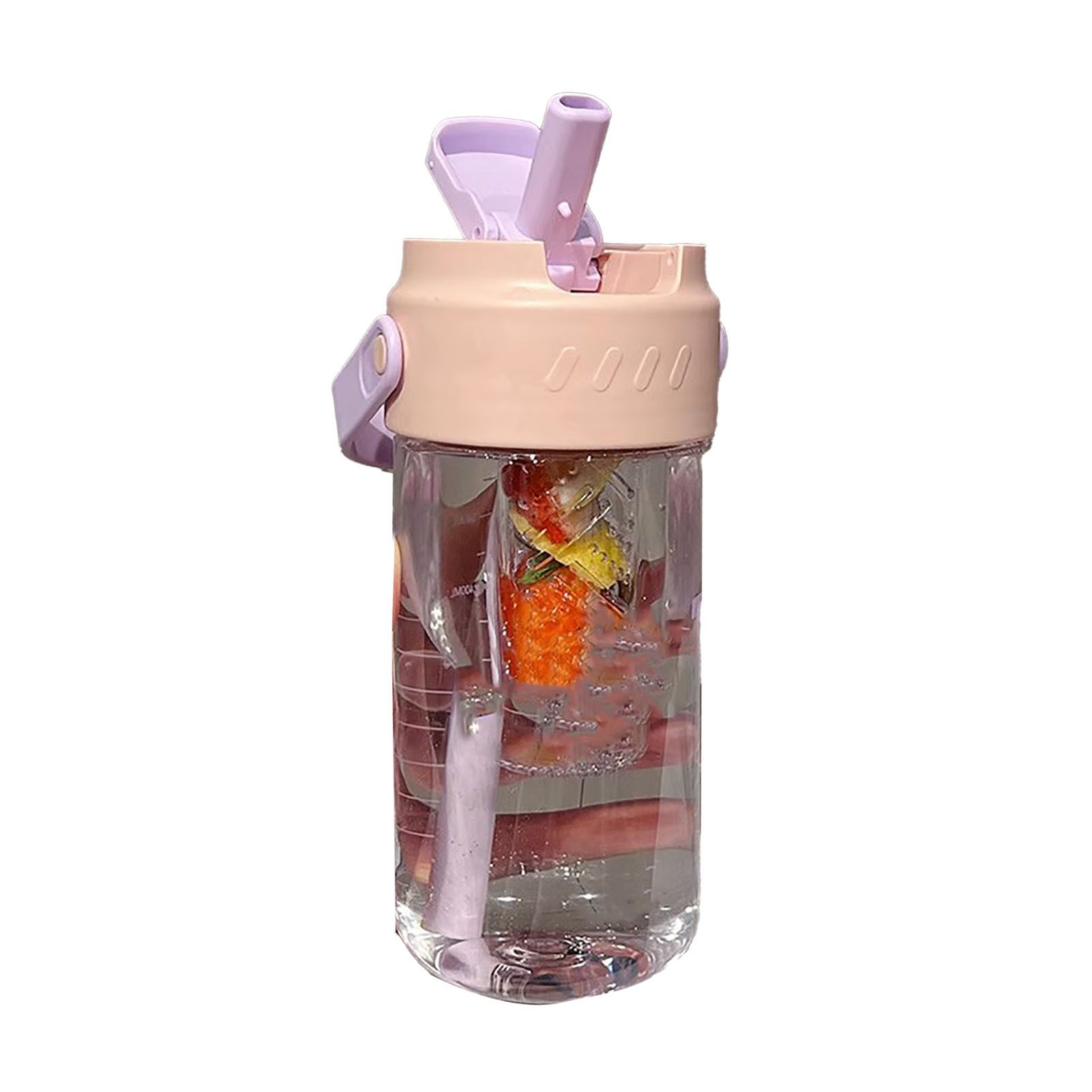 Straw Water Bottle Built in Tea Strainer with Handle PC 700ml Beautiful Cute Straw Bottle for Girls Women Pink - Image 1