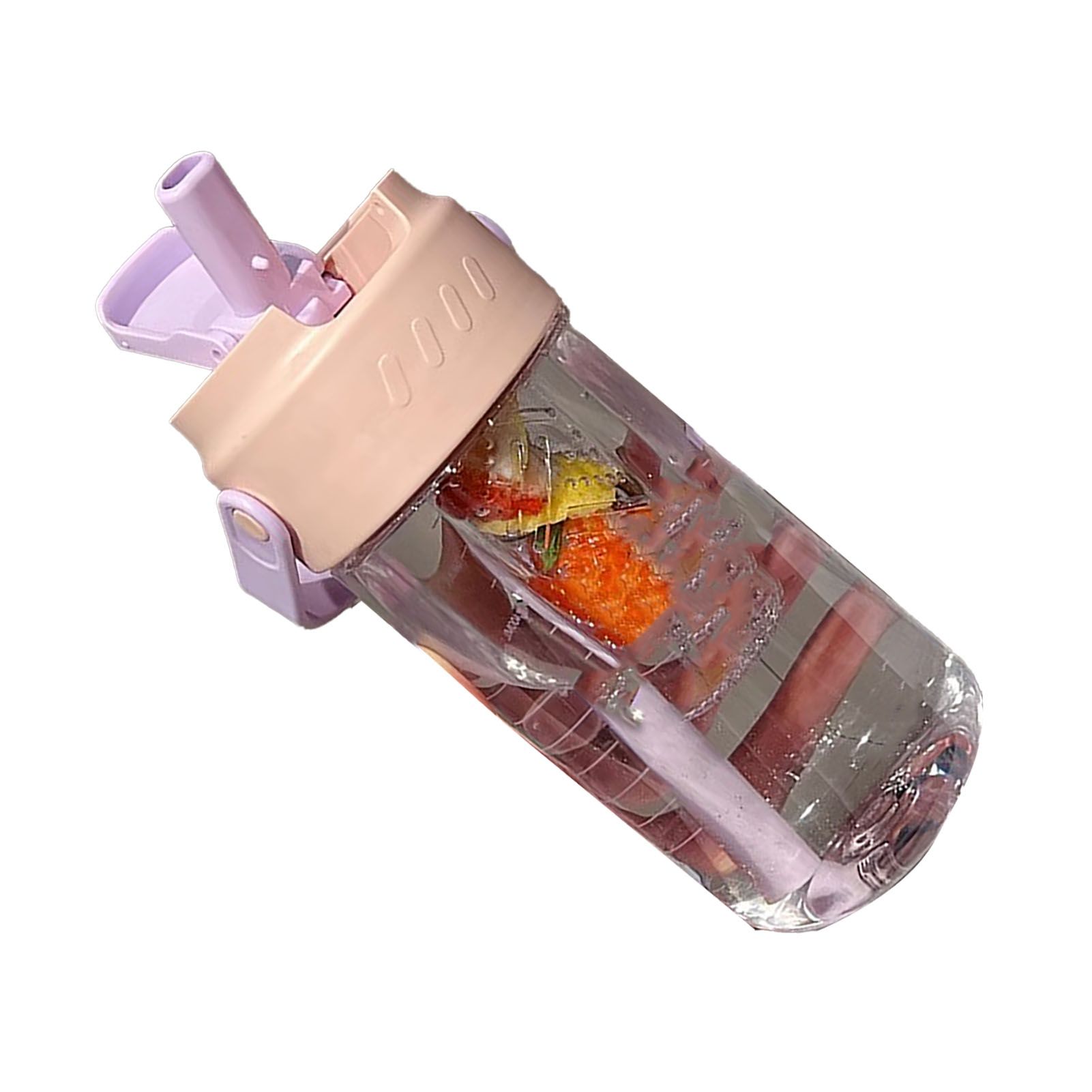 Straw Water Bottle Built in Tea Strainer with Handle PC 700ml Beautiful Cute Straw Bottle for Girls Women Pink - Image 2