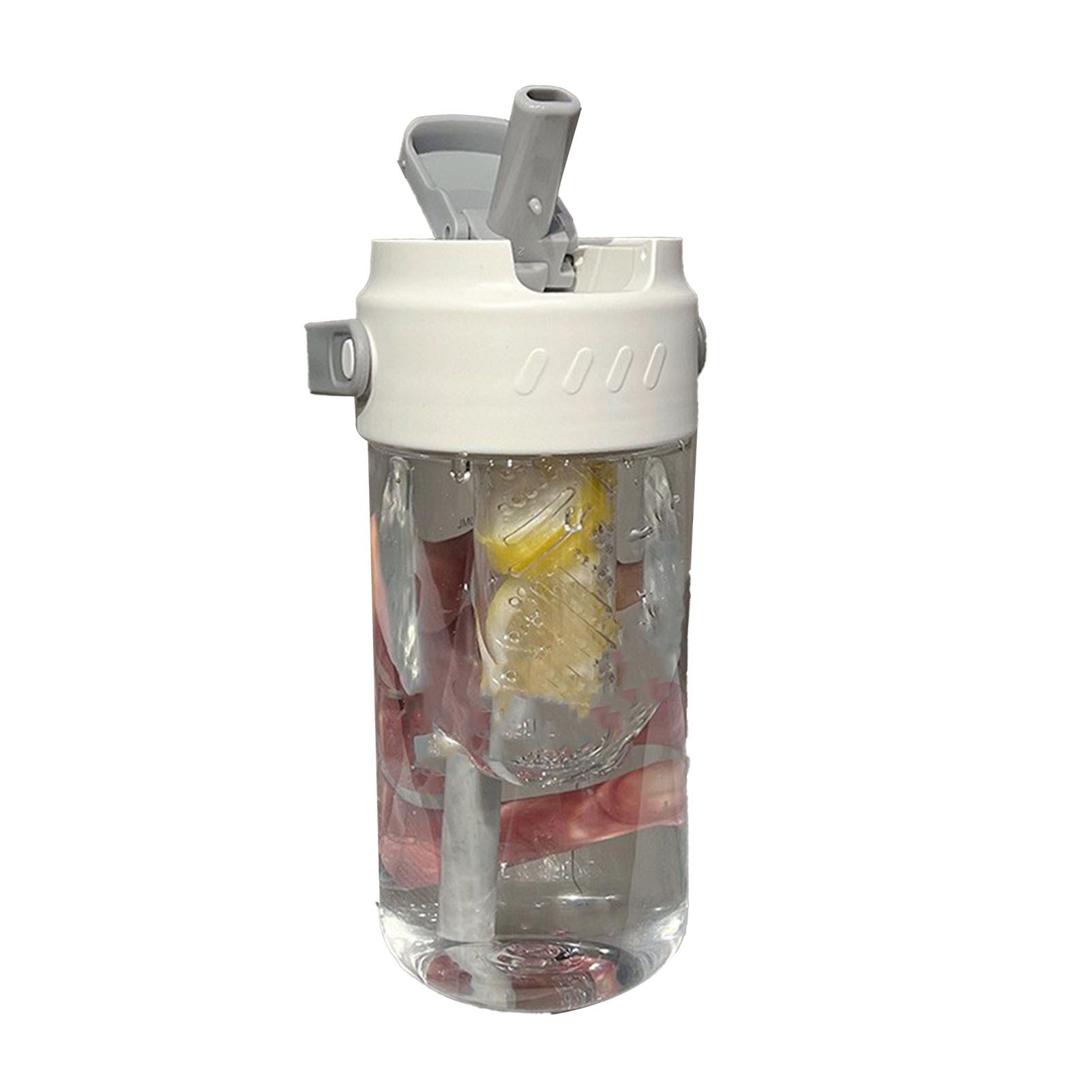 Straw Water Bottle Built in Tea Strainer with Handle PC 700ml Beautiful Cute Straw Bottle for Girls Women White - Image 1