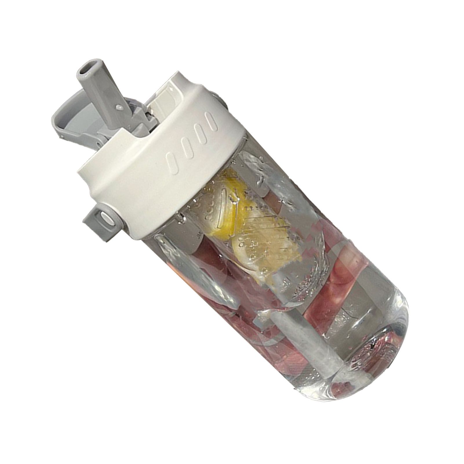 Straw Water Bottle Built in Tea Strainer with Handle PC 700ml Beautiful Cute Straw Bottle for Girls Women White - Image 2
