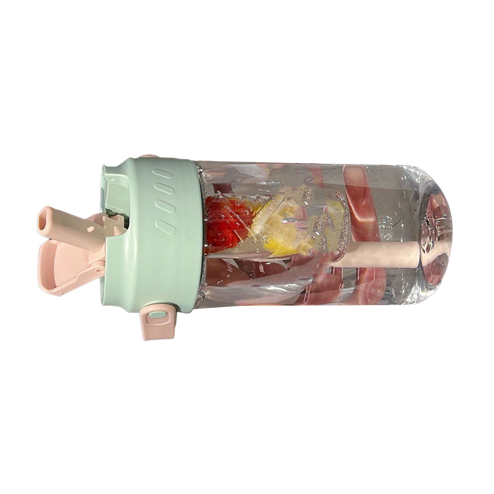 Straw Water Bottle Built in Tea Strainer with Handle PC 700ml Beautiful Cute Straw Bottle for Girls Women Green - Image 3