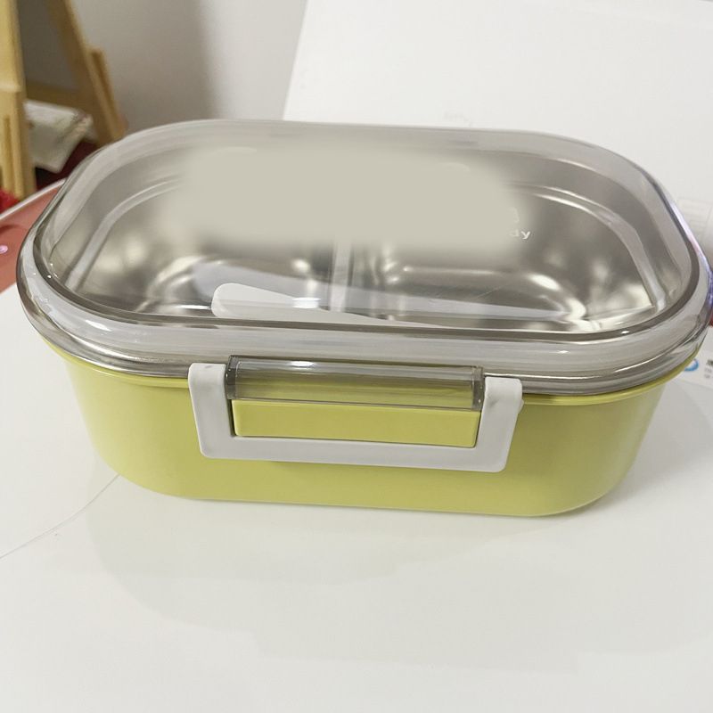 Stainless Steel Lunch Box Korean Style 2 Compartment Bento Box Metal Food Container for Kids Adults Pupils Office Workers chartreuse - Image 5
