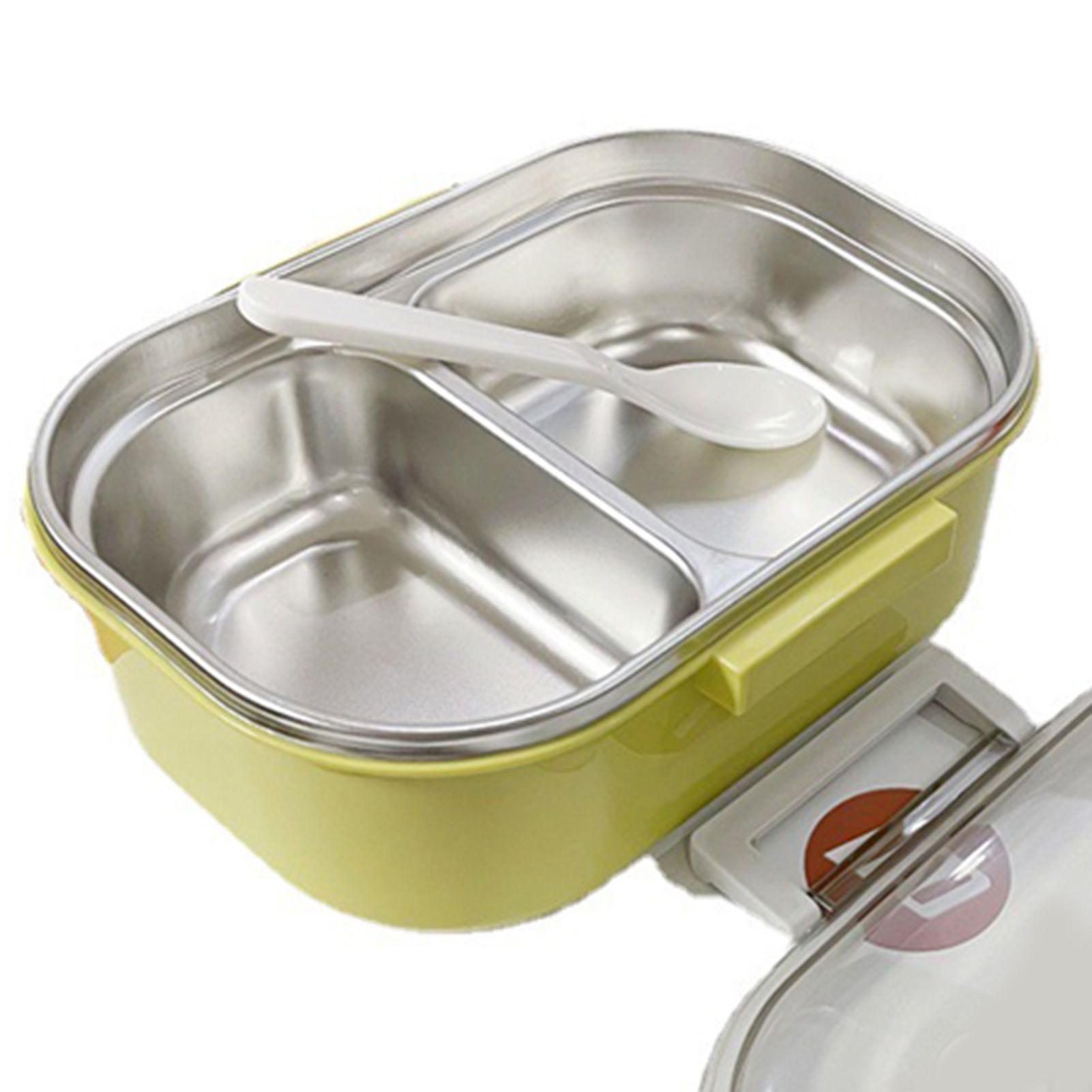 Stainless Steel Lunch Box Korean Style 2 Compartment Bento Box Metal Food Container for Kids Adults Pupils Office Workers chartreuse - Image 7