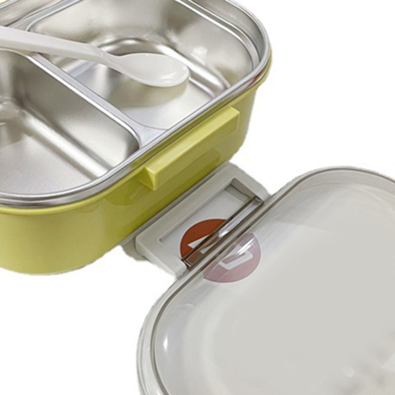 Stainless Steel Lunch Box Korean Style 2 Compartment Bento Box Metal Food Container for Kids Adults Pupils Office Workers chartreuse - Image 8