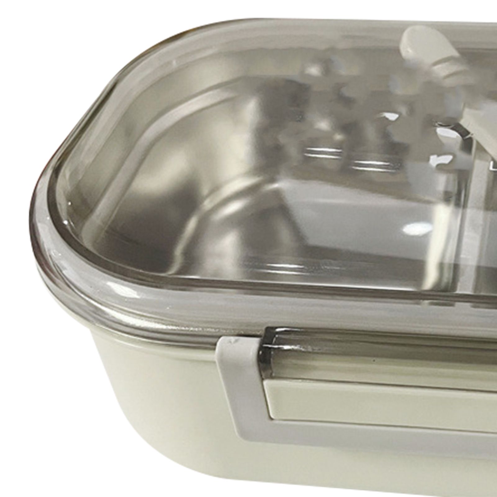 Stainless Steel Lunch Box Korean Style 2 Compartment Bento Box Metal Food Container for Kids Adults Pupils Office Workers Beige - Image 7