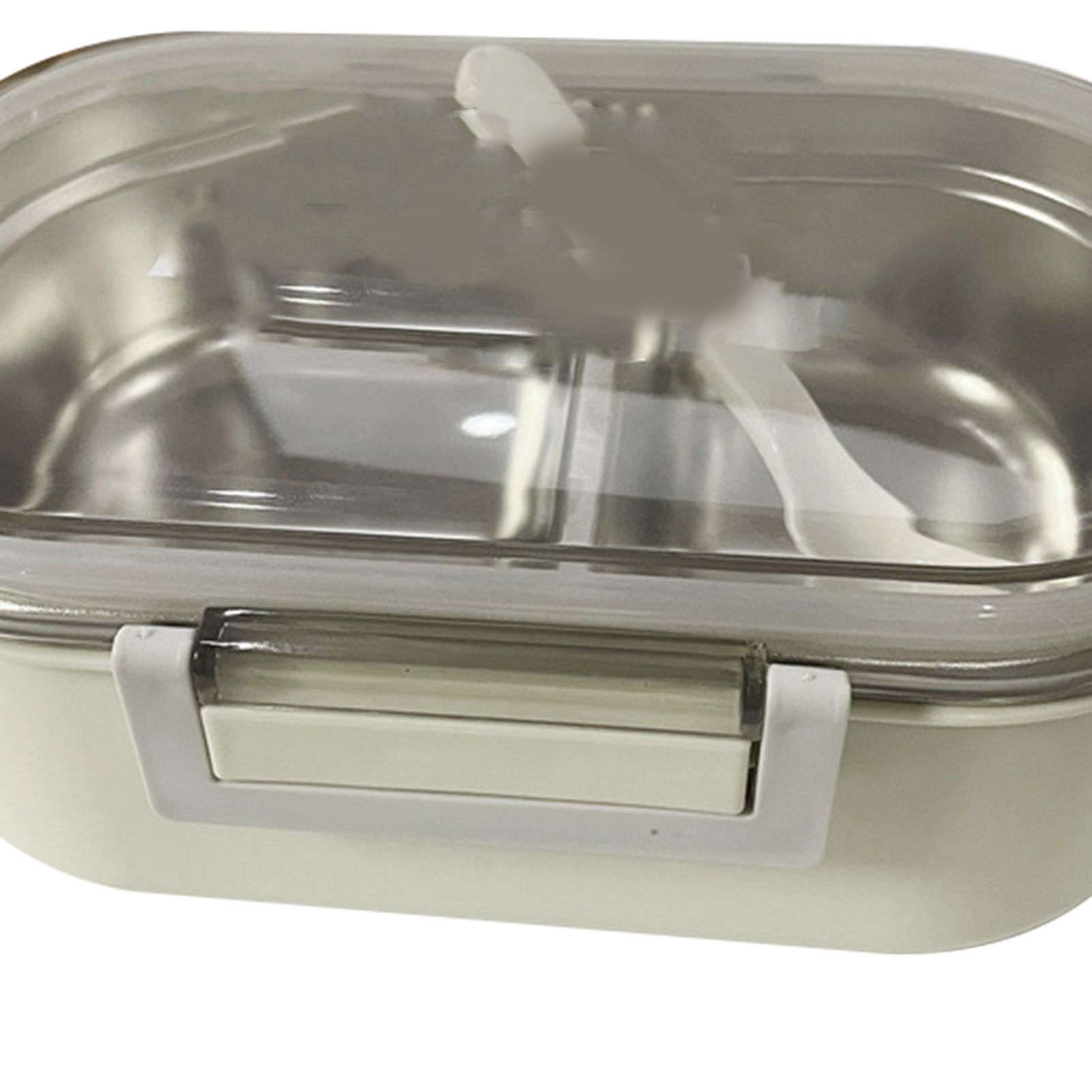 Stainless Steel Lunch Box Korean Style 2 Compartment Bento Box Metal Food Container for Kids Adults Pupils Office Workers Beige - Image 8