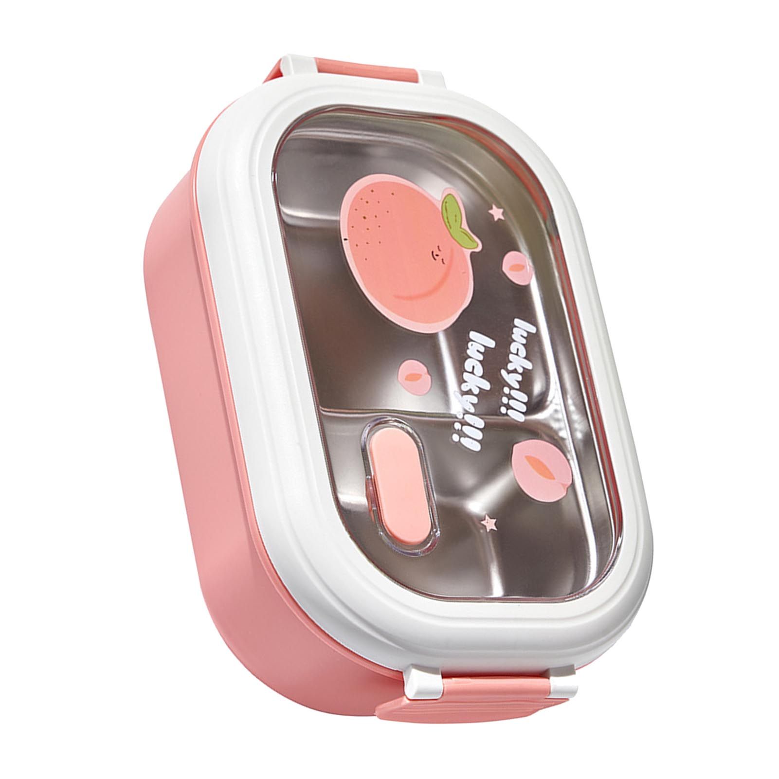 Bento Lunch Box Portable Safe Leakproof Divided Stainless Steel Thermal Lunch Box for Students School Office Pink - Image 4