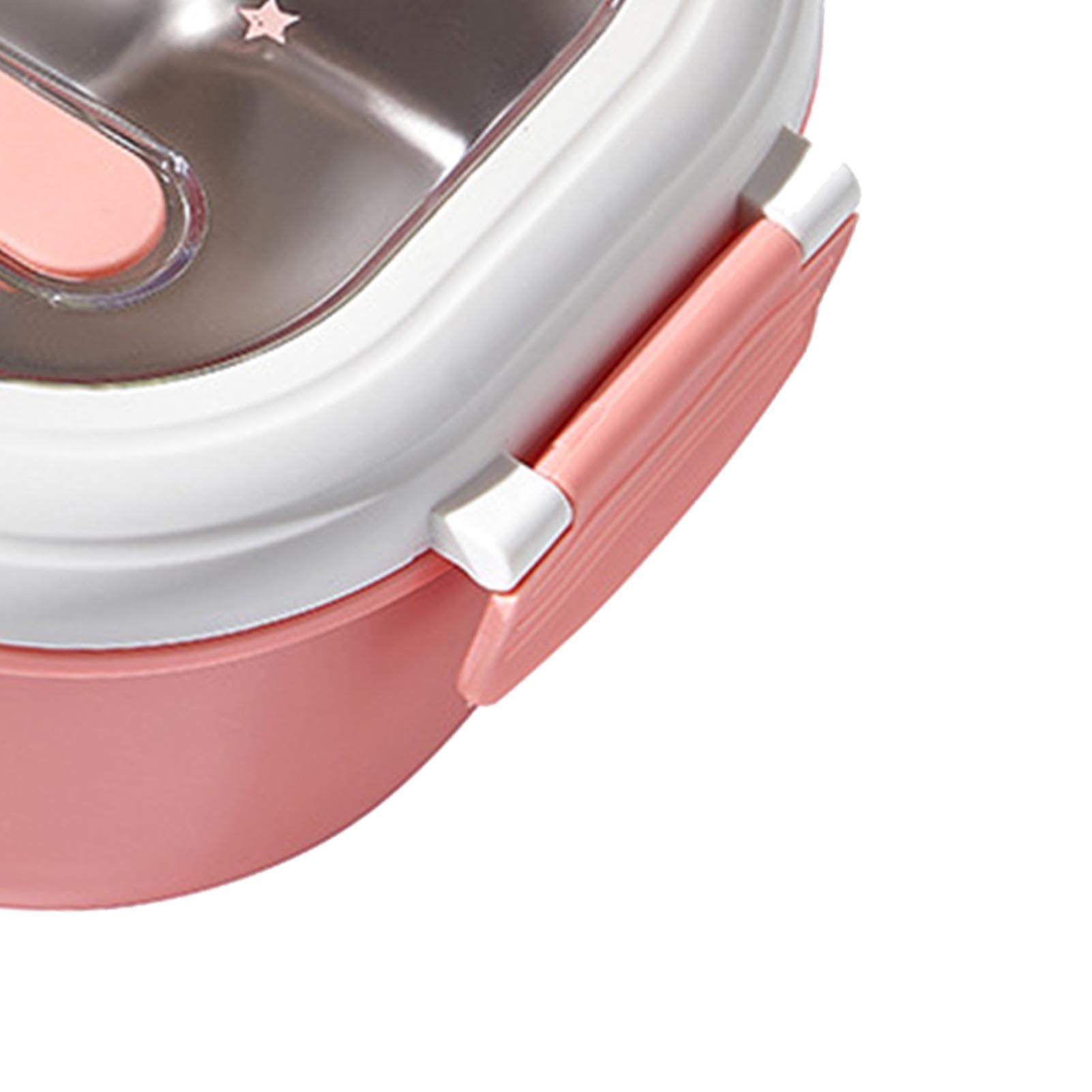 Bento Lunch Box Portable Safe Leakproof Divided Stainless Steel Thermal Lunch Box for Students School Office Pink - Image 7